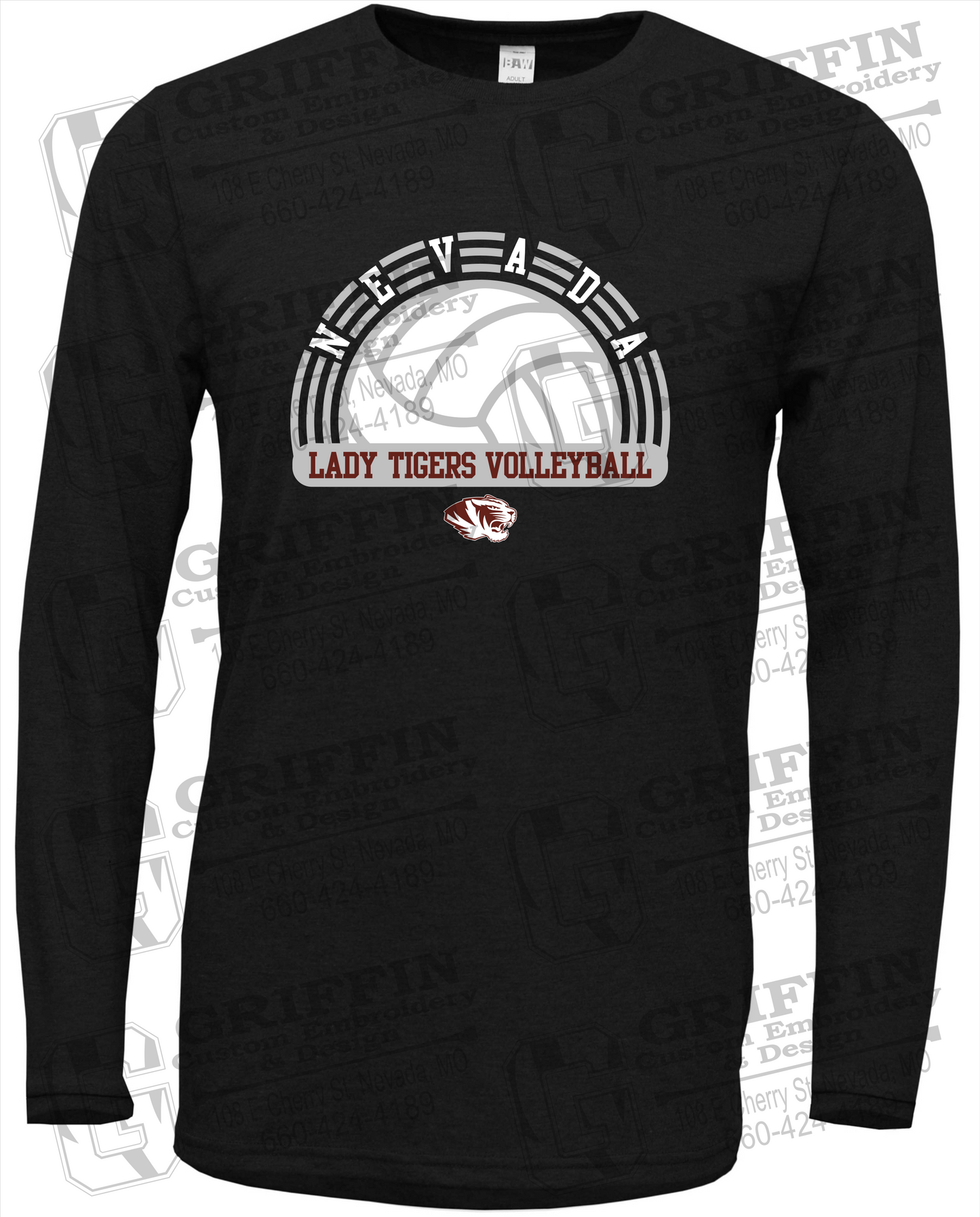 Soft-Tek Long Sleeve T-Shirt - Volleyball - Nevada Tigers 23-R