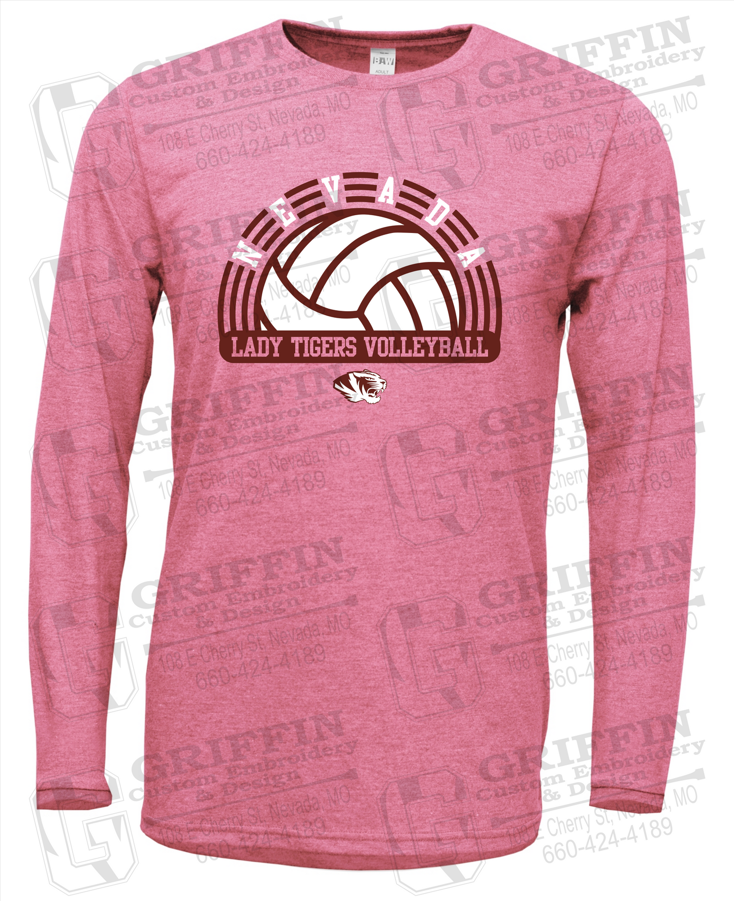 Soft-Tek Long Sleeve T-Shirt - Volleyball - Nevada Tigers 23-R