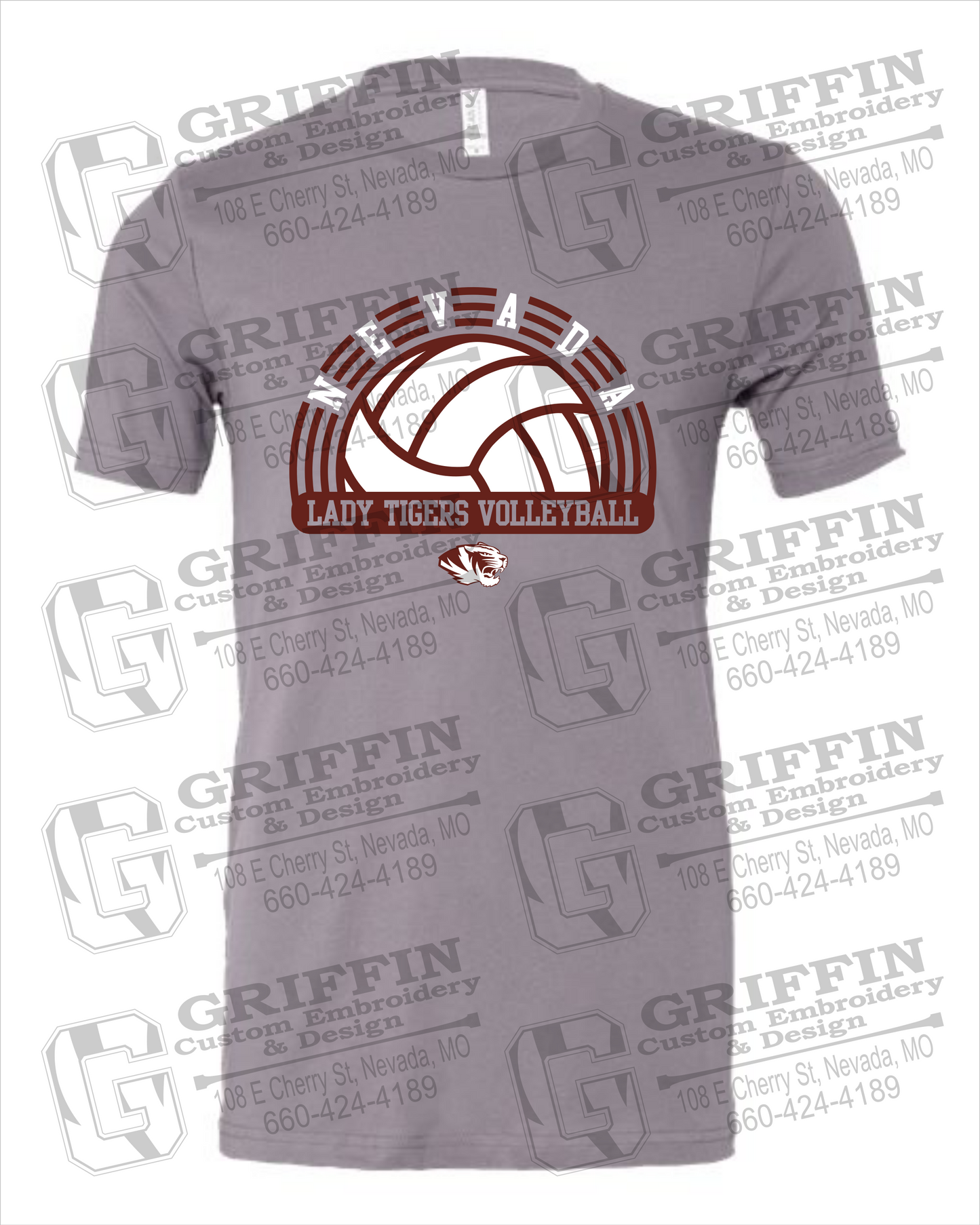 Cotton Short Sleeve T-Shirt - Volleyball - Nevada Tigers 23-R