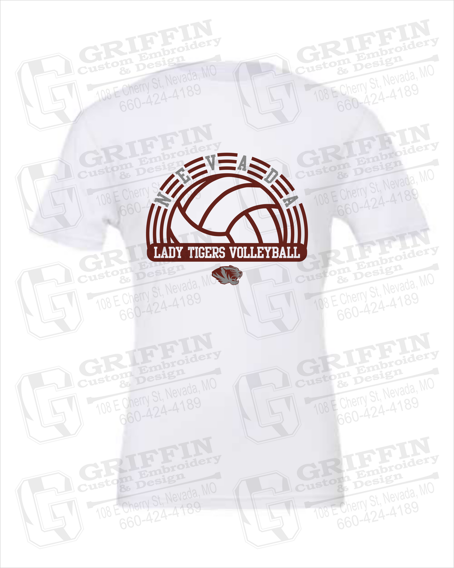 Cotton Short Sleeve T-Shirt - Volleyball - Nevada Tigers 23-R