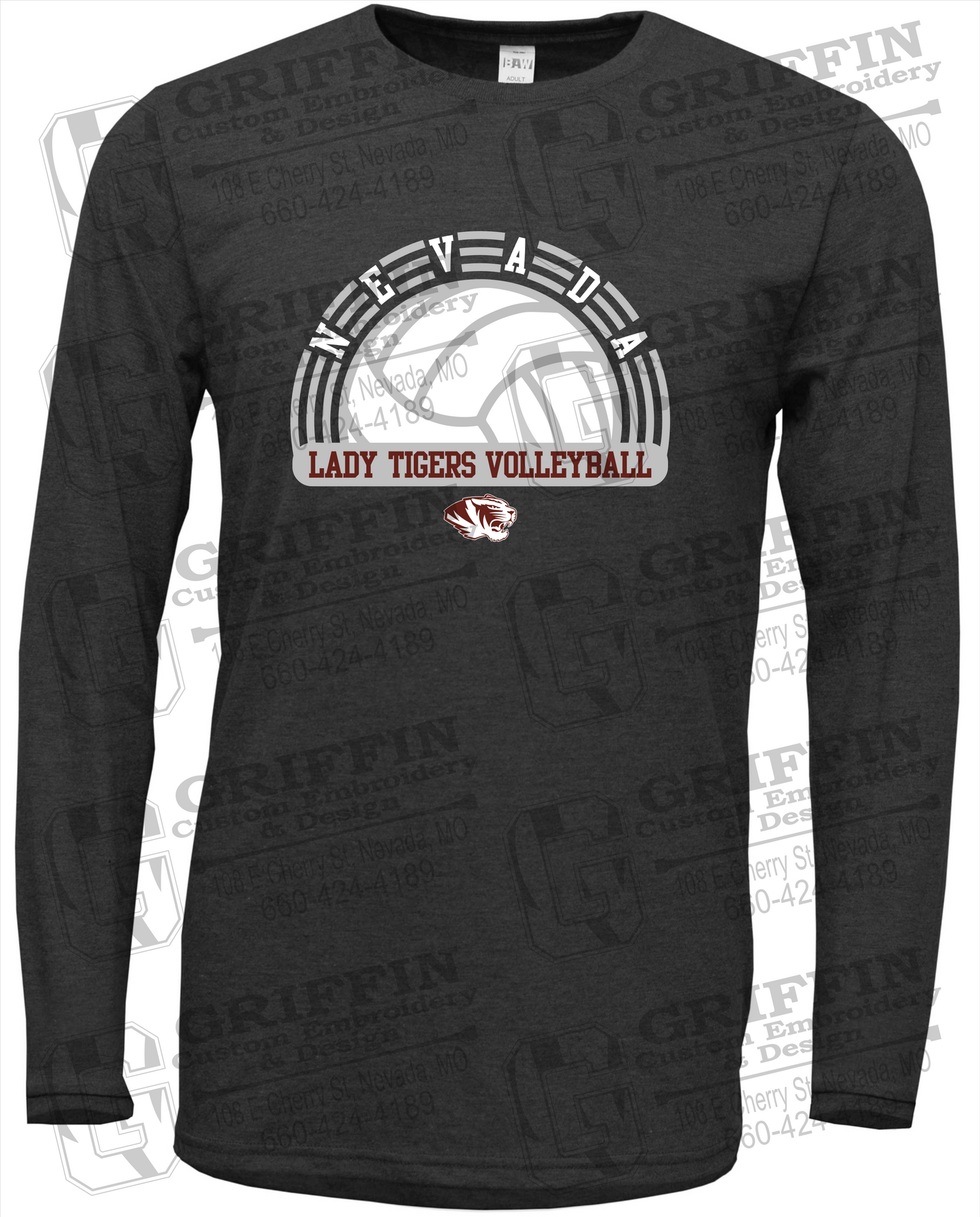 Soft-Tek Long Sleeve T-Shirt - Volleyball - Nevada Tigers 23-R