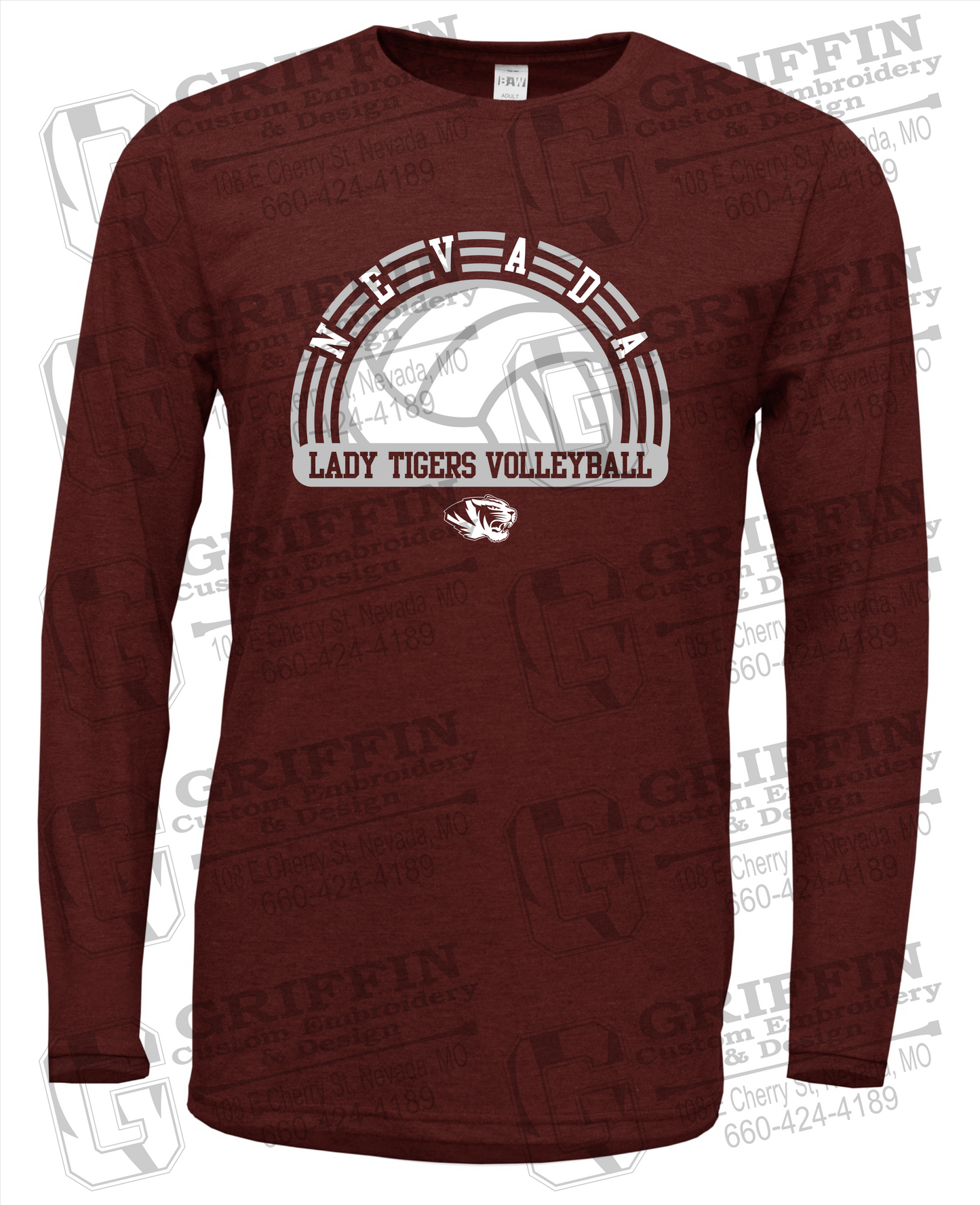 Soft-Tek Long Sleeve T-Shirt - Volleyball - Nevada Tigers 23-R