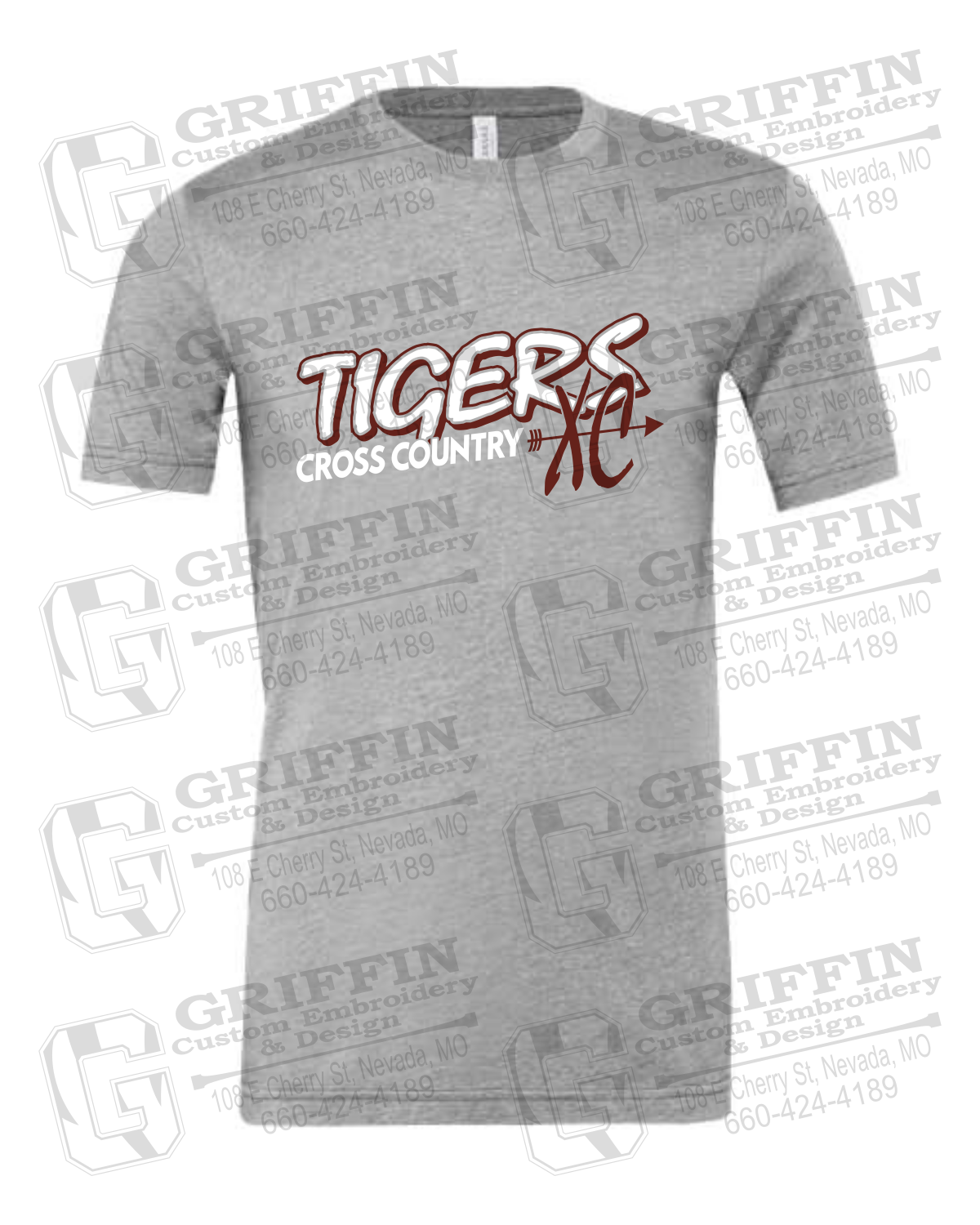 Cotton Short Sleeve T-Shirt - Cross Country - Nevada Tigers 23-S