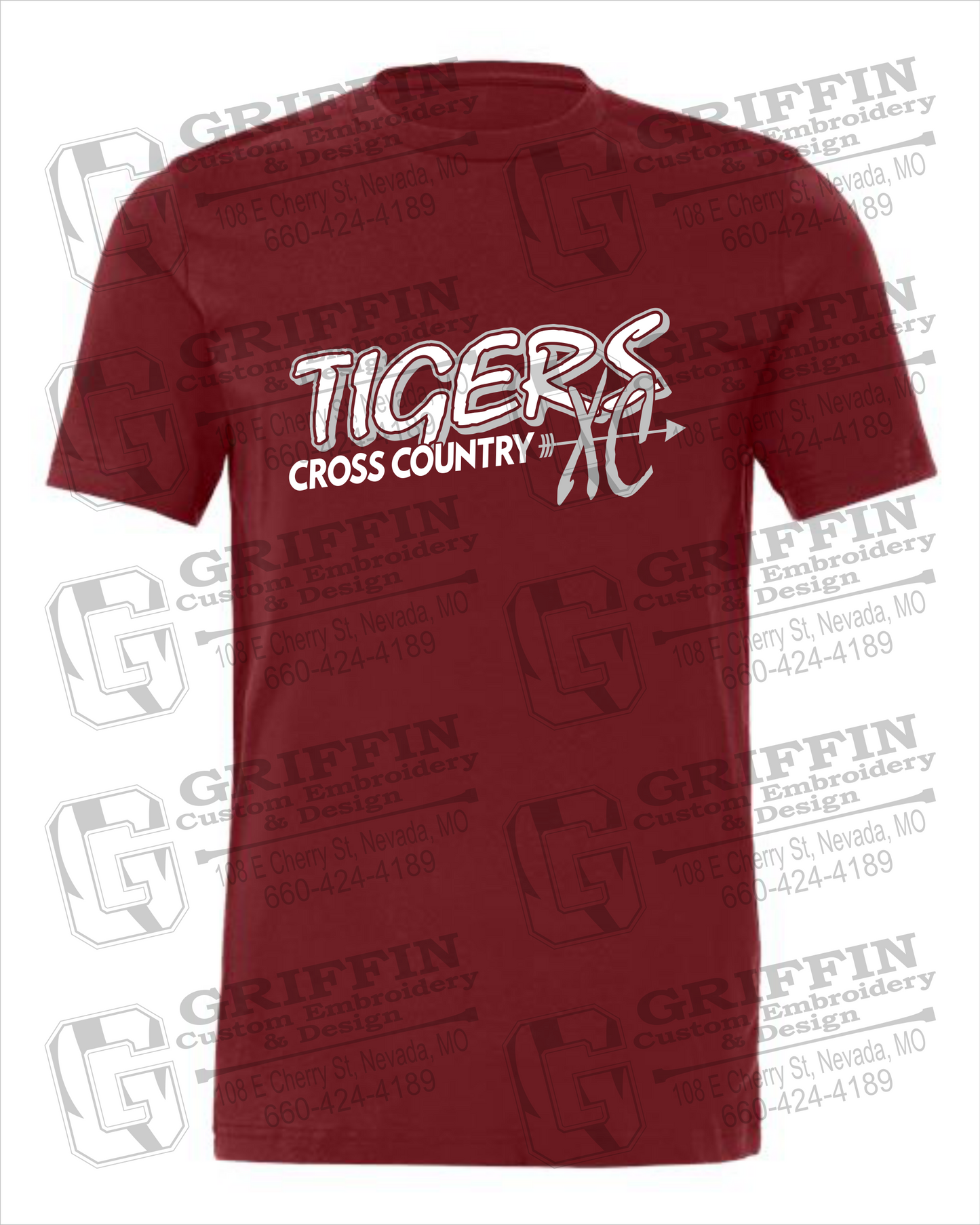 Cotton Short Sleeve T-Shirt - Cross Country - Nevada Tigers 23-S