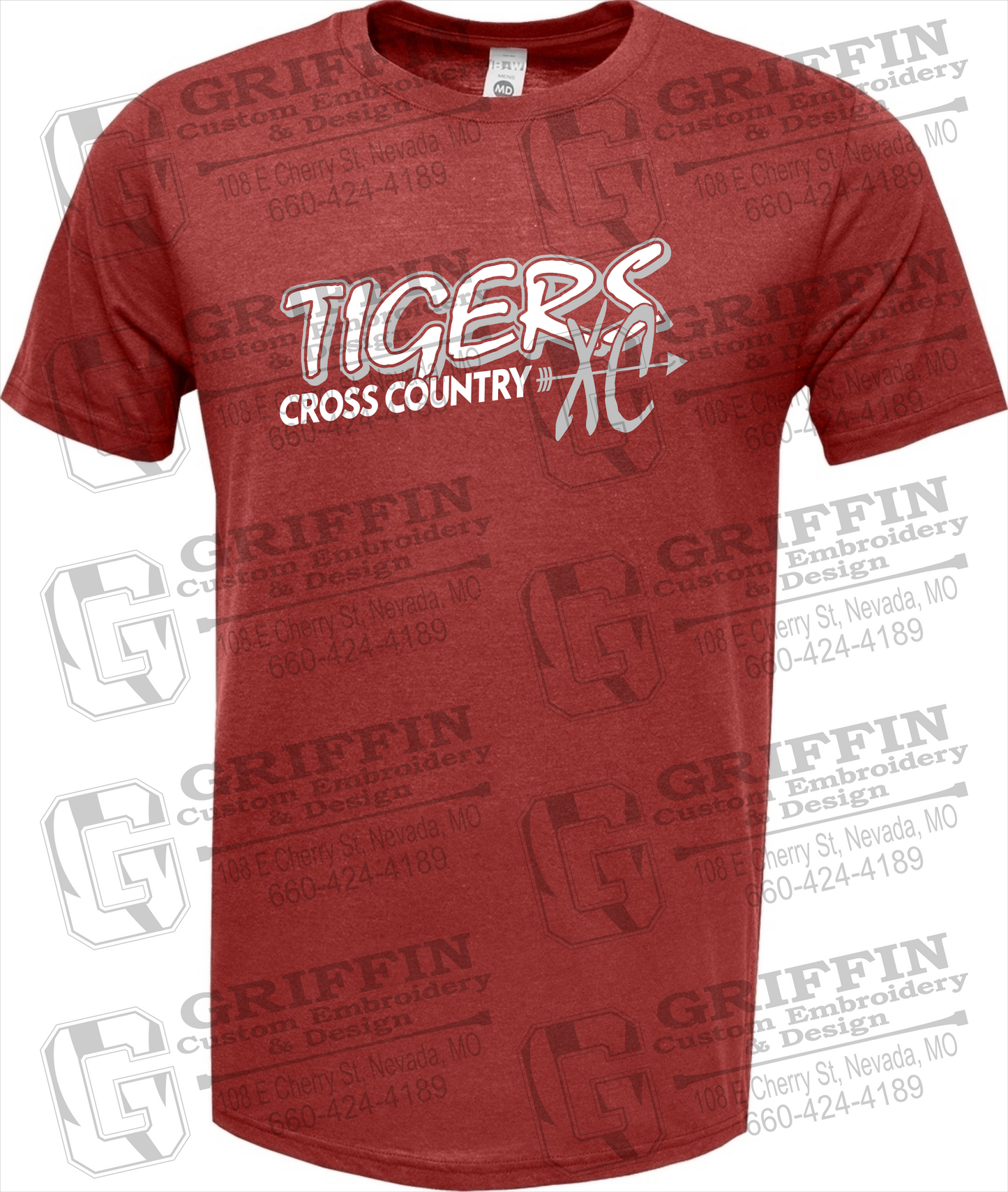 Soft-Tek Short Sleeve T-Shirt - Cross Country - Nevada Tigers 23-S