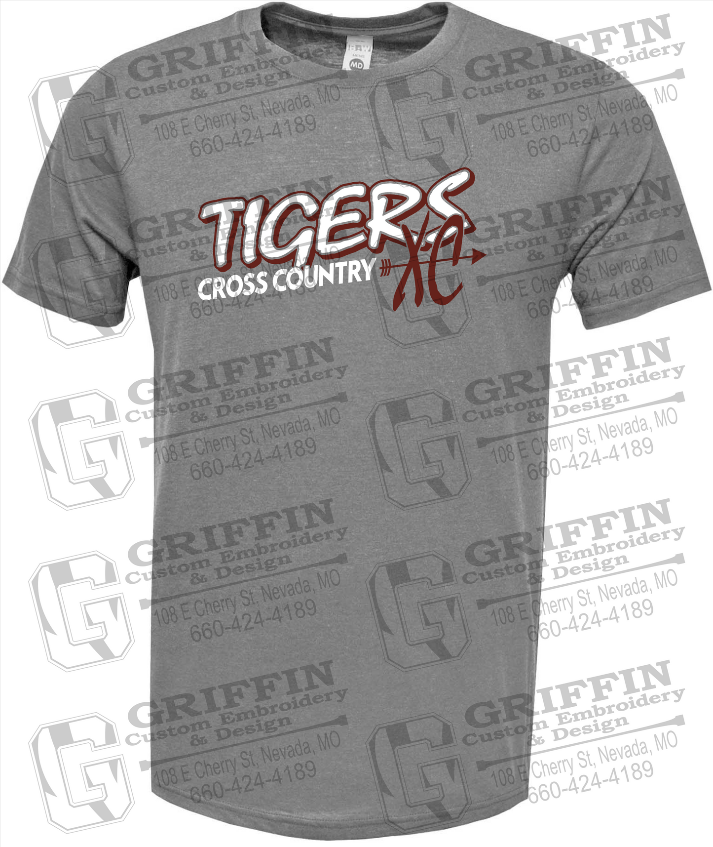 Soft-Tek Short Sleeve T-Shirt - Cross Country - Nevada Tigers 23-S