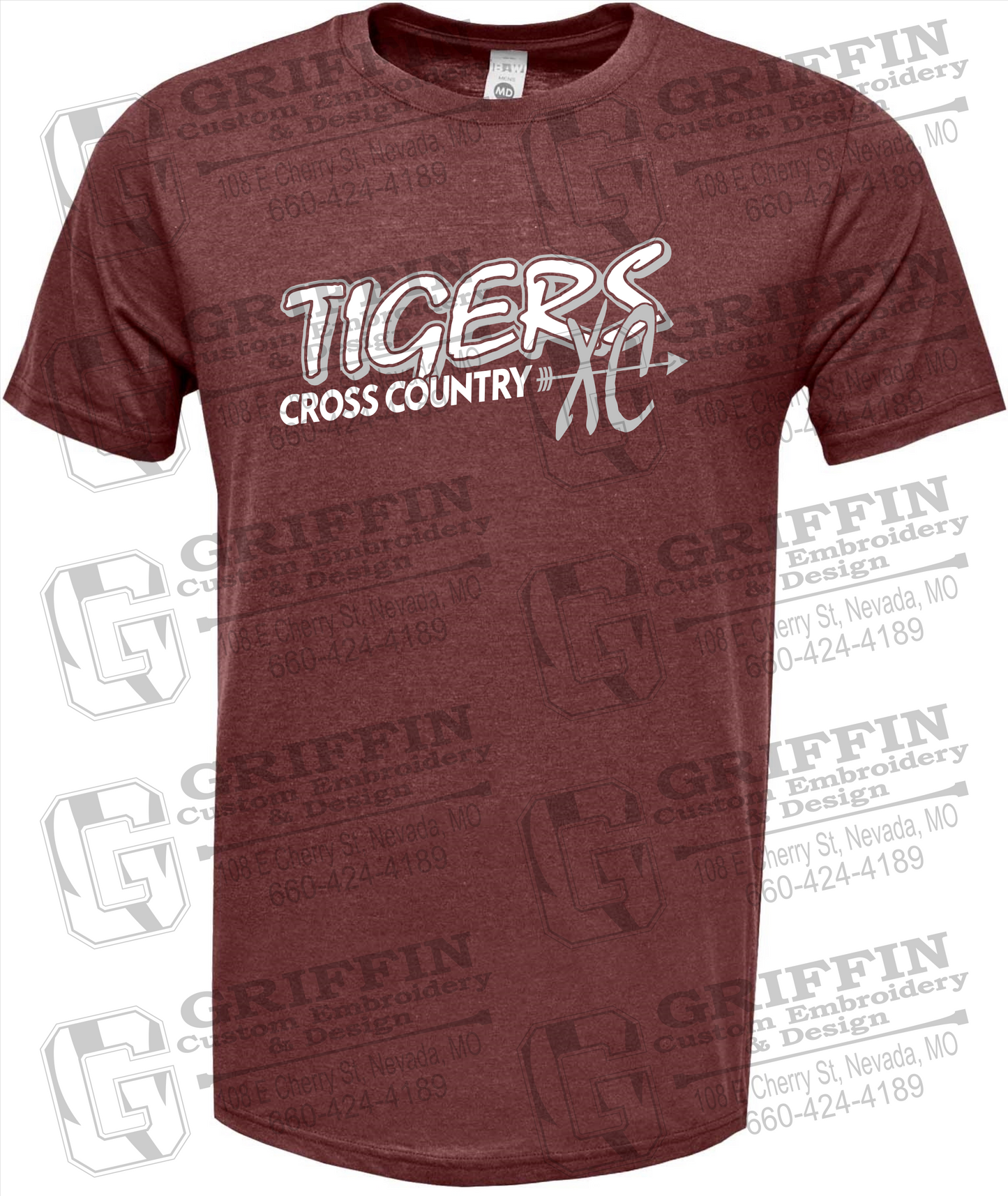 Soft-Tek Short Sleeve T-Shirt - Cross Country - Nevada Tigers 23-S