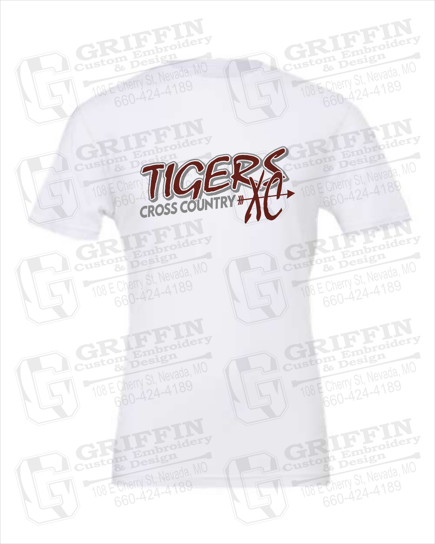 Cotton Short Sleeve T-Shirt - Cross Country - Nevada Tigers 23-S