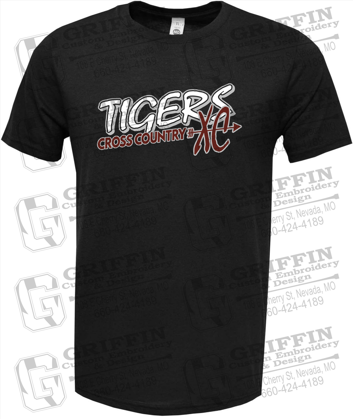 Soft-Tek Short Sleeve T-Shirt - Cross Country - Nevada Tigers 23-S