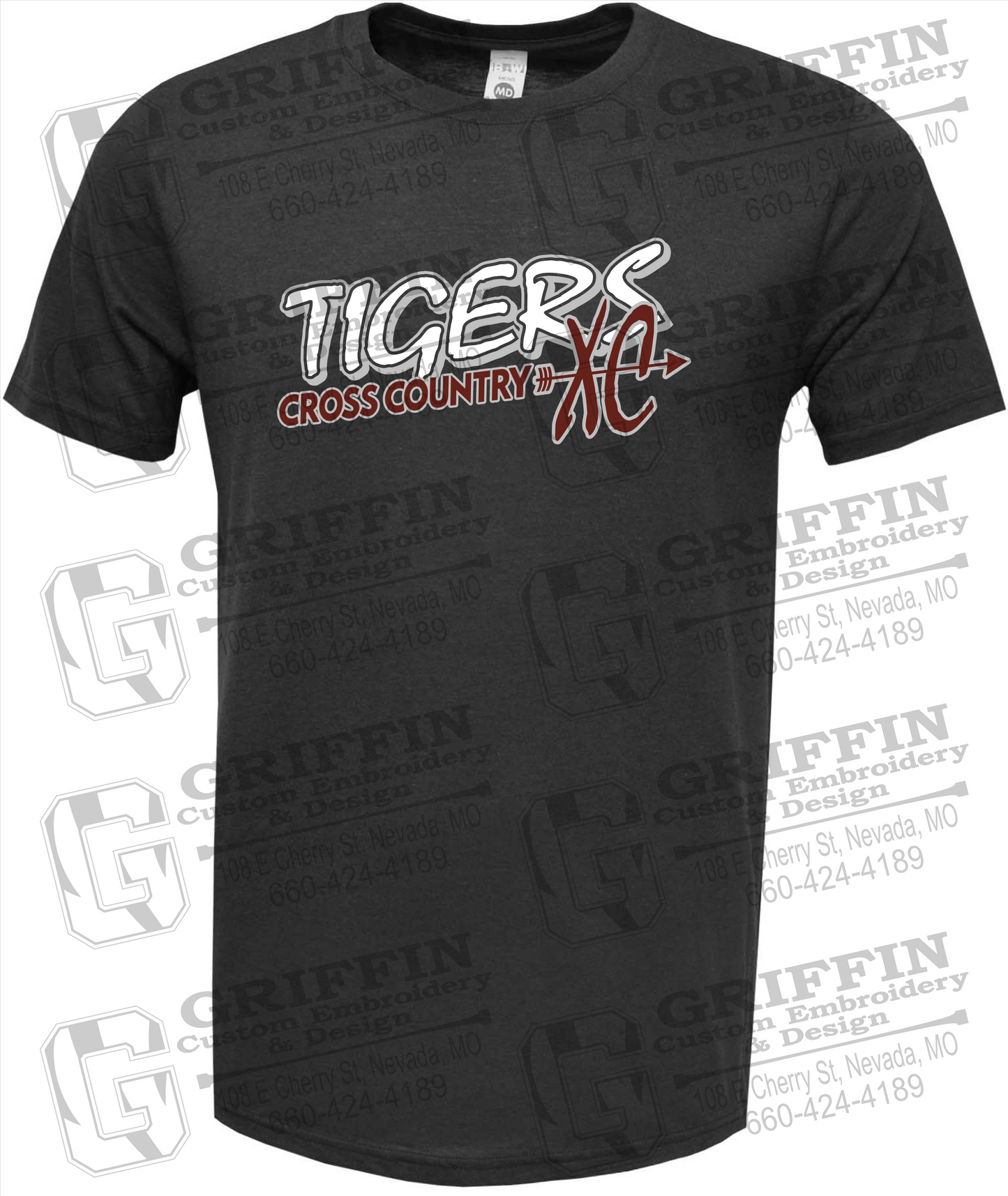Soft-Tek Short Sleeve T-Shirt - Cross Country - Nevada Tigers 23-S