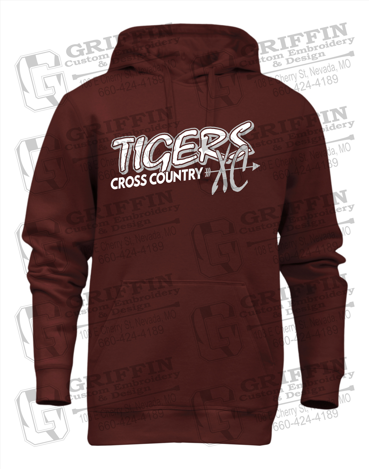 Heavyweight Fleece Hoodie - Cross Country - Nevada Tigers 23-S