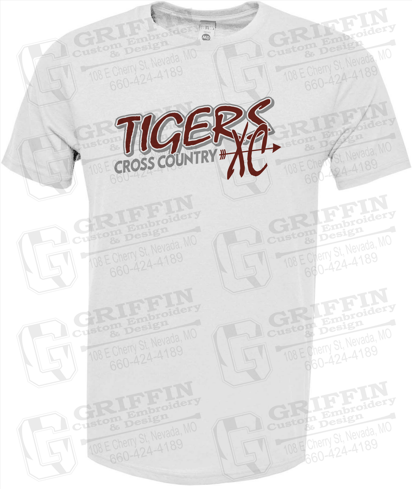 Soft-Tek Short Sleeve T-Shirt - Cross Country - Nevada Tigers 23-S