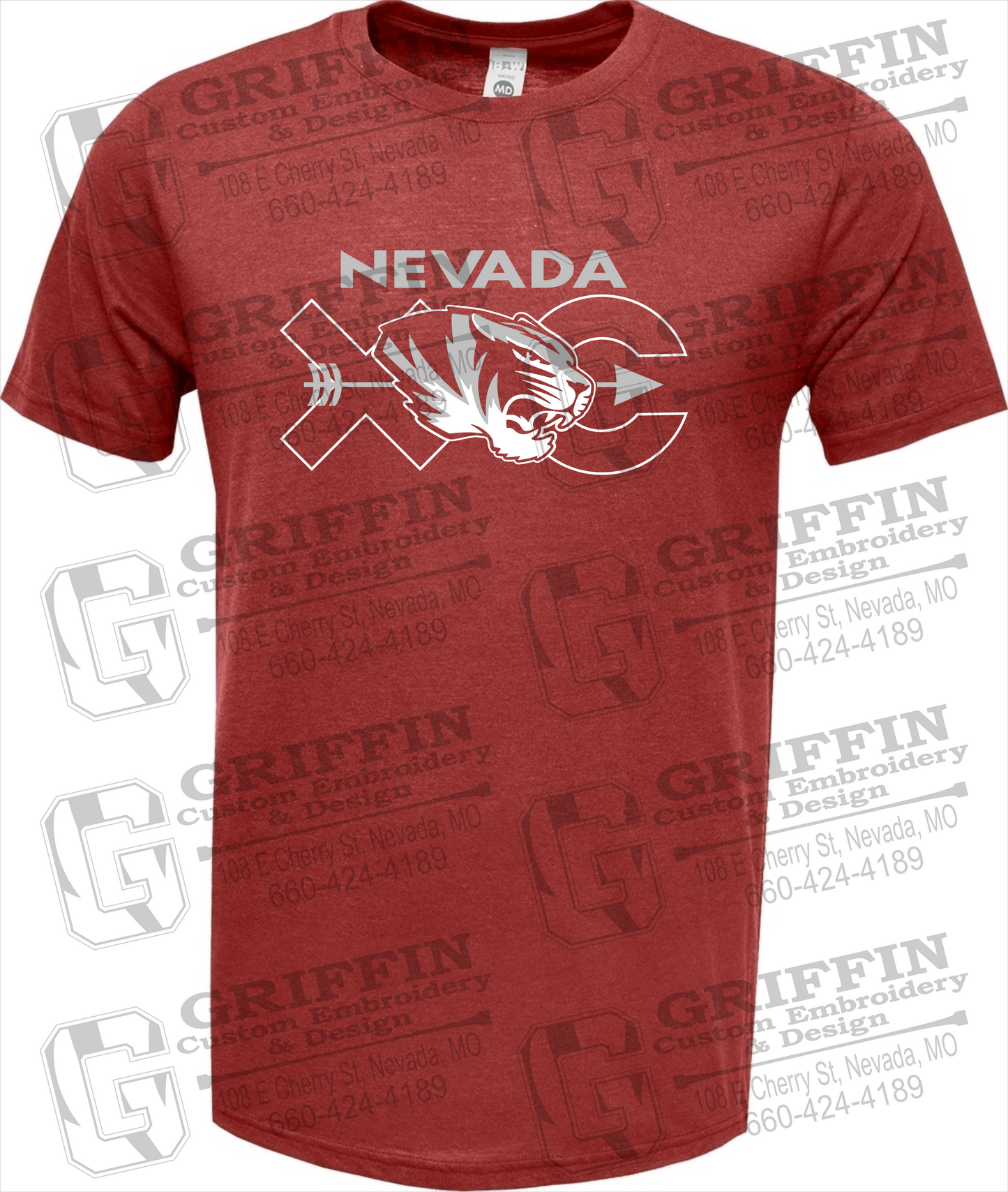 Soft-Tek Short Sleeve T-Shirt - Cross Country - Nevada Tigers 23-T