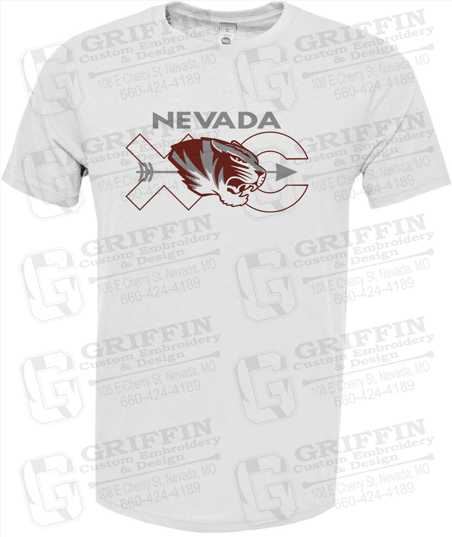 Soft-Tek Short Sleeve T-Shirt - Cross Country - Nevada Tigers 23-T