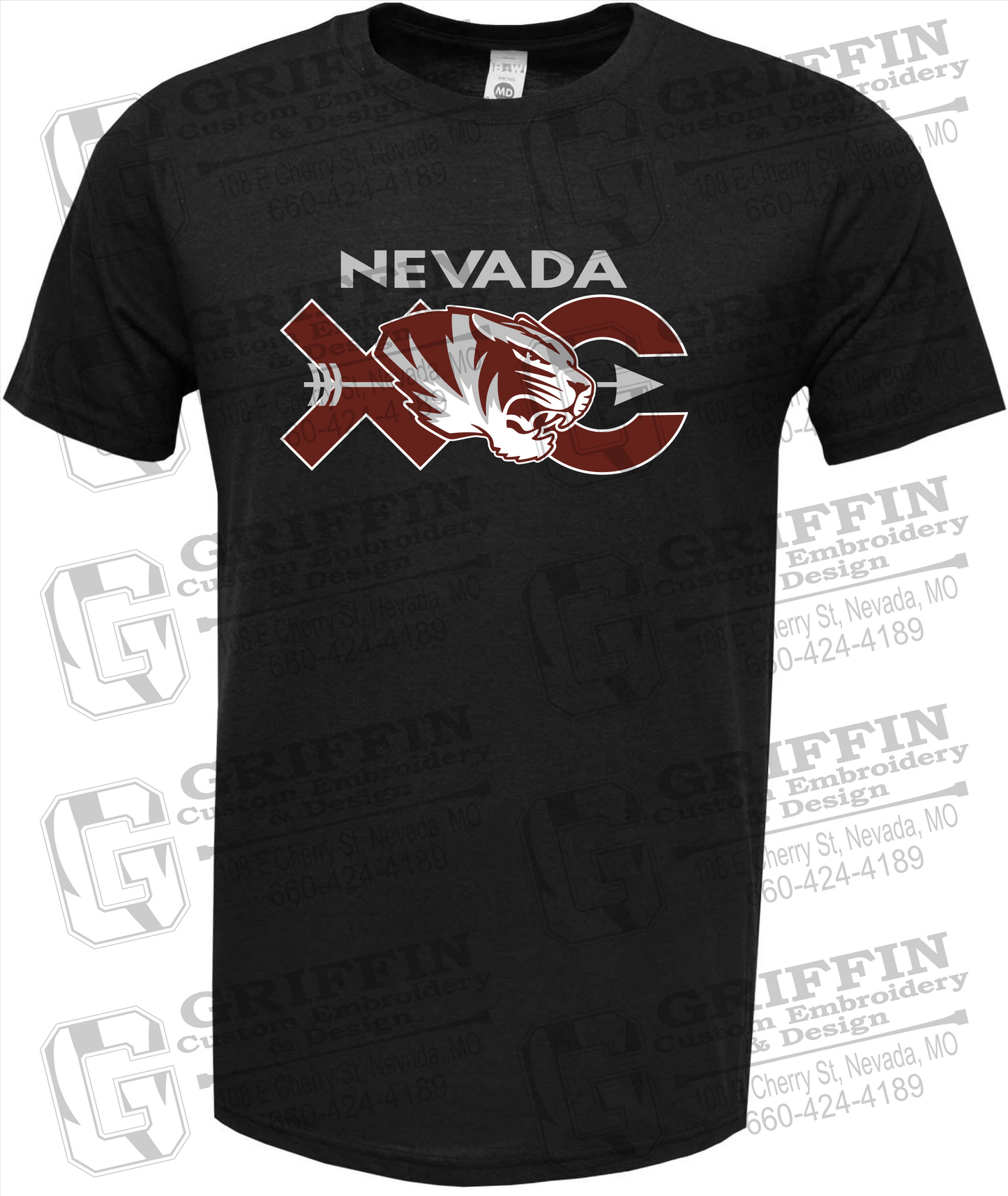 Soft-Tek Short Sleeve T-Shirt - Cross Country - Nevada Tigers 23-T
