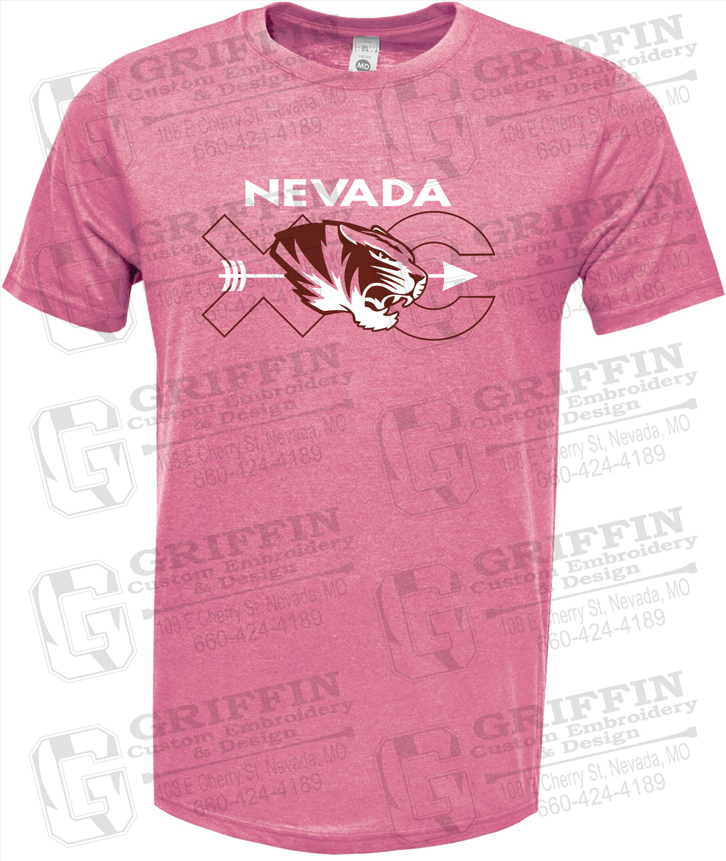 Soft-Tek Short Sleeve T-Shirt - Cross Country - Nevada Tigers 23-T