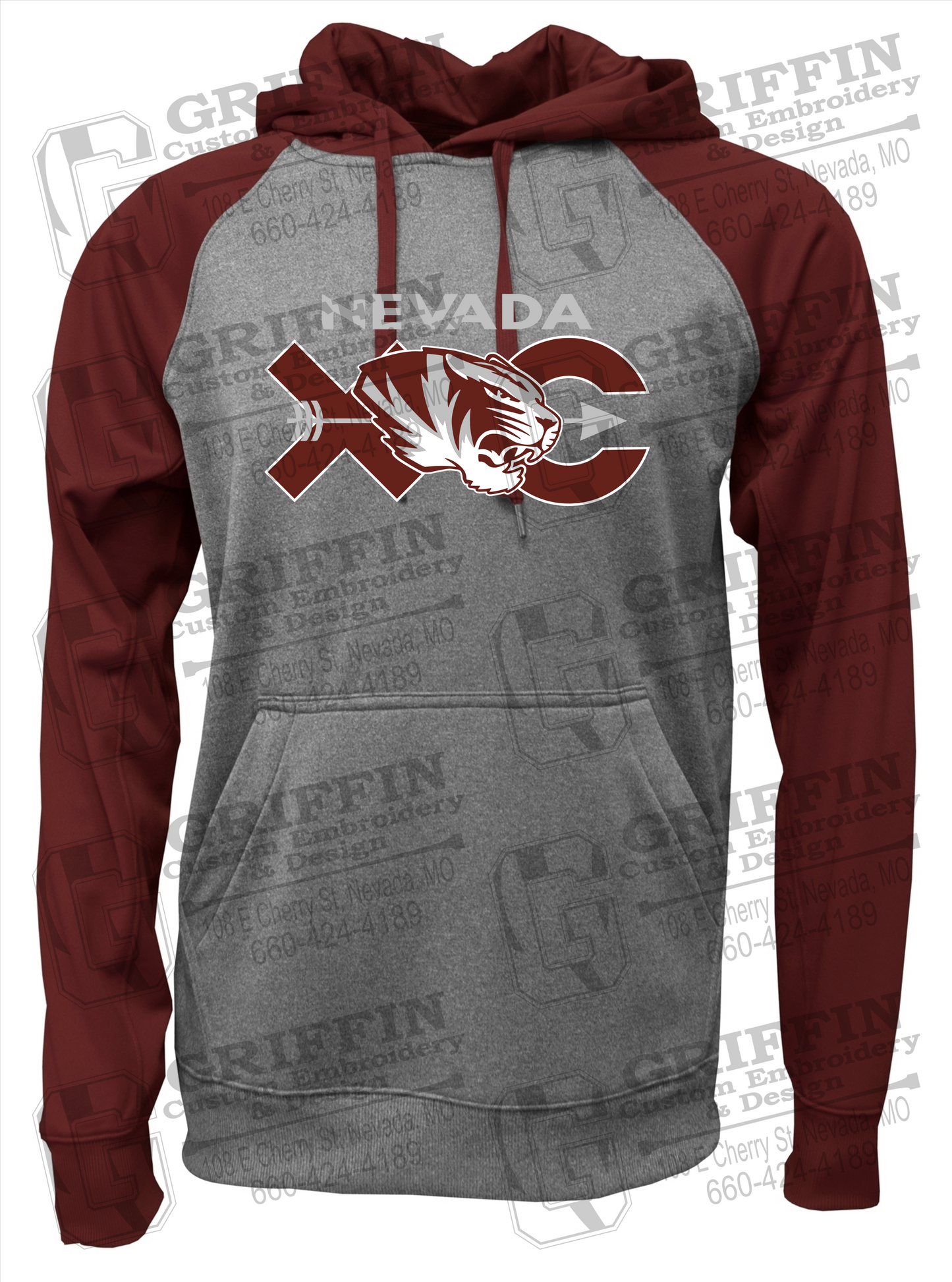 Performance Fleece Raglan Hoodie - Cross Country - Nevada Tigers 23-T
