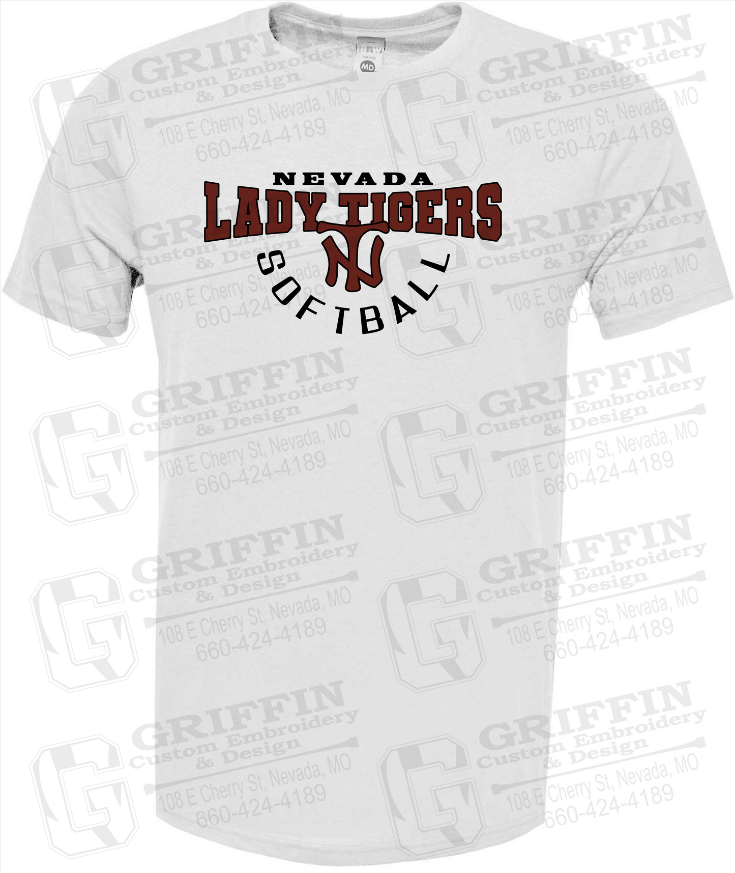 Soft-Tek Short Sleeve T-Shirt - Softball - Nevada Tigers 23-U