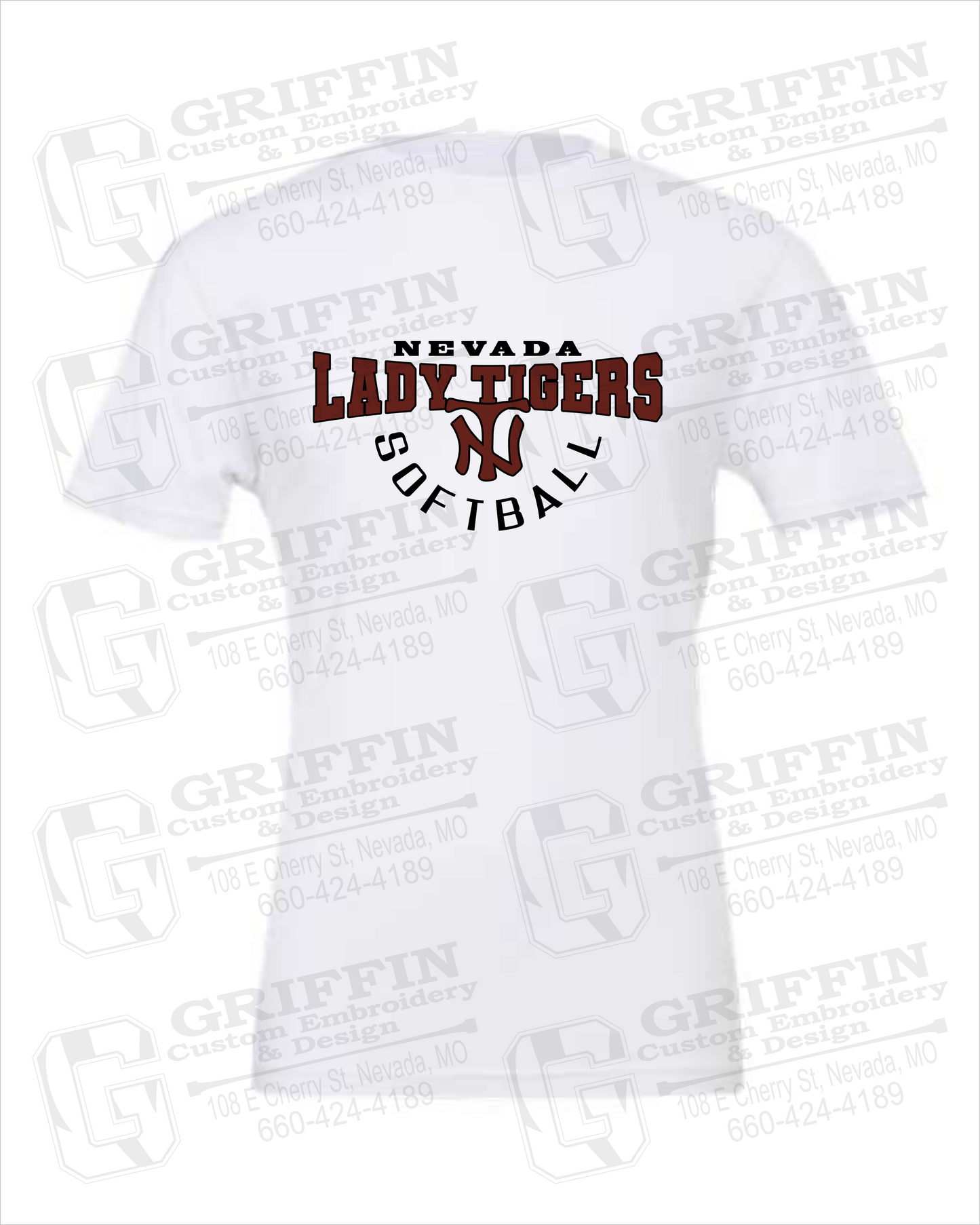 Nevada Tigers 23-U 100% Cotton Short Sleeve T-Shirt - Softball