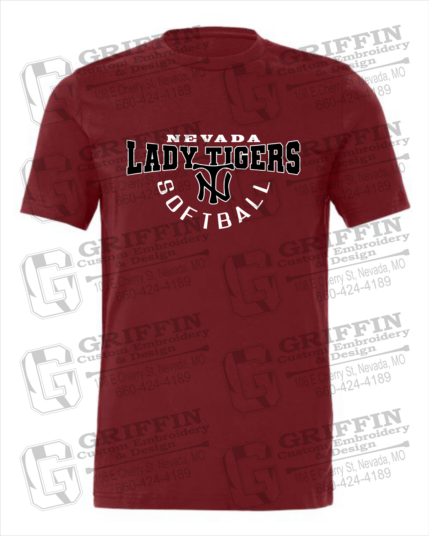 Nevada Tigers 23-U 100% Cotton Short Sleeve T-Shirt - Softball