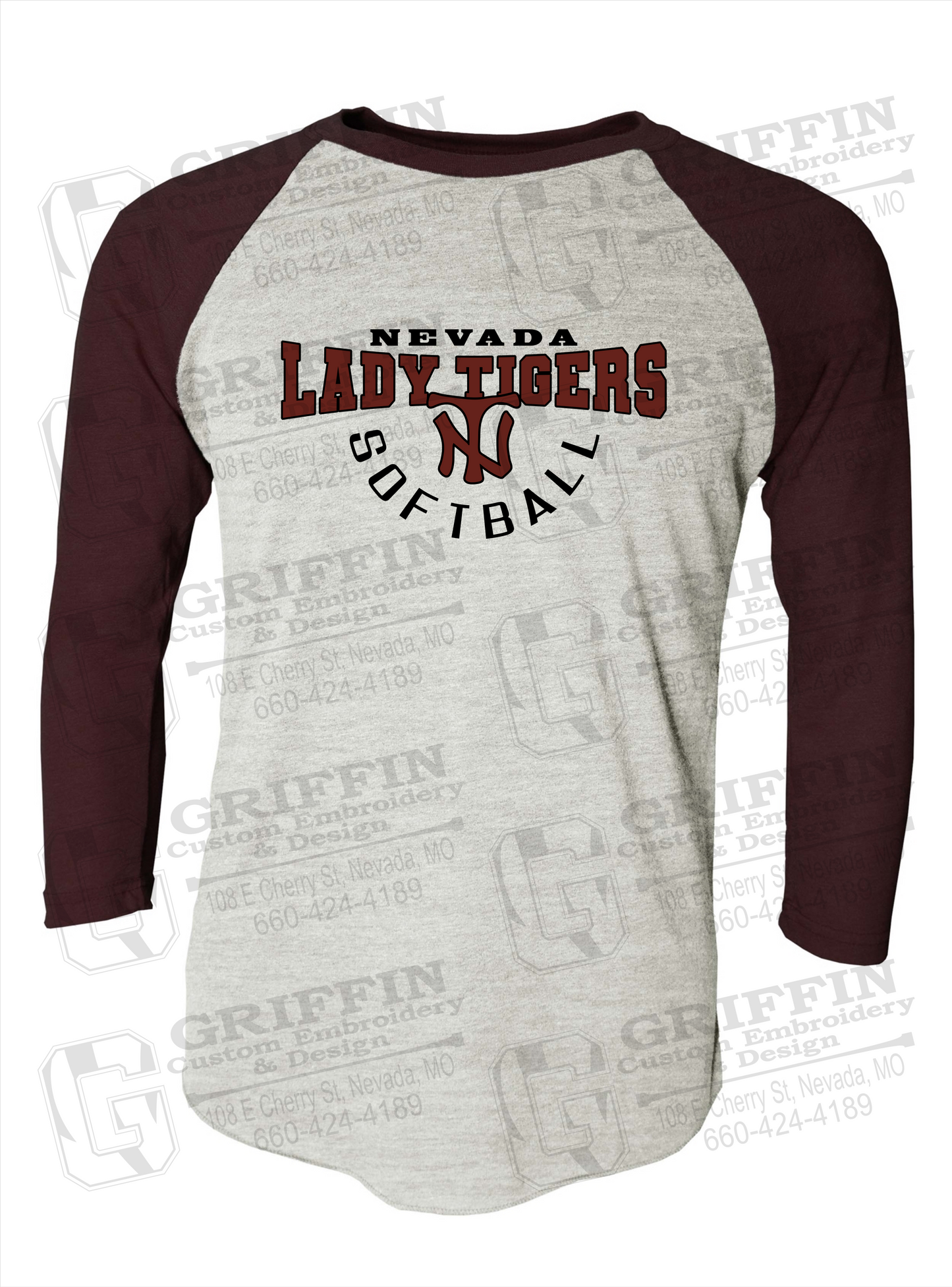 Tri-Blend Raglan Sleeve T-Shirt - Softball - Nevada Tigers 23-U