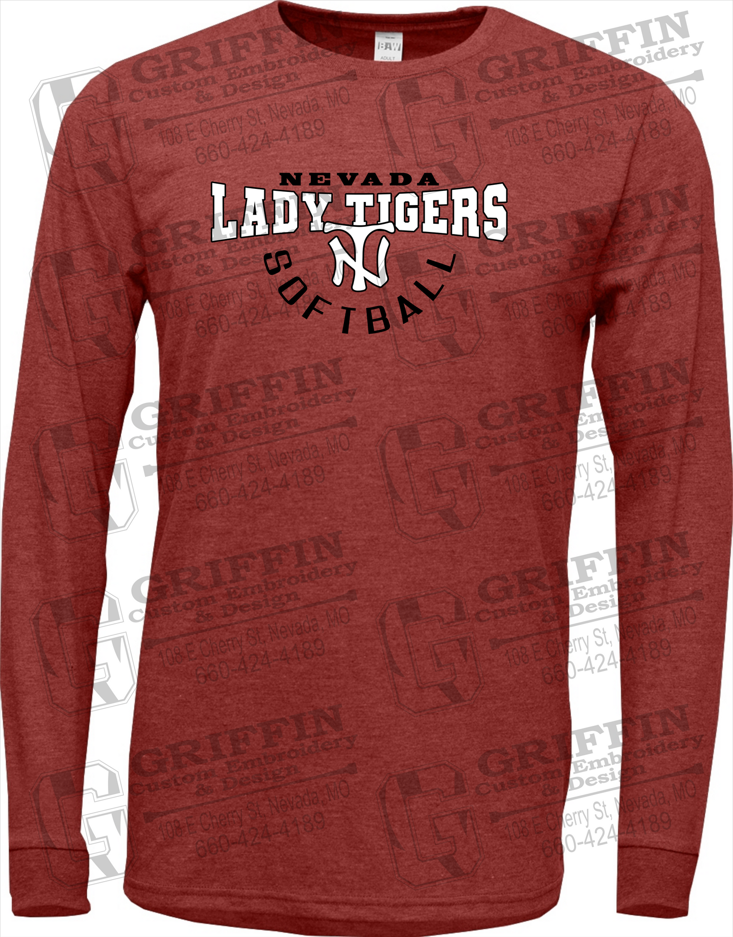 Soft-Tek Long Sleeve T-Shirt - Softball - Nevada Tigers 23-U