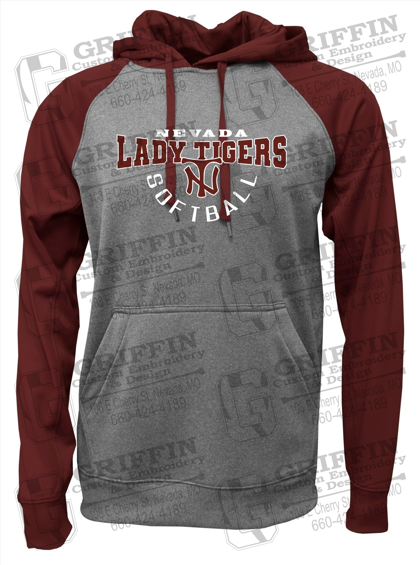 Performance Fleece Raglan Hoodie - Softball - Nevada Tigers 23-U