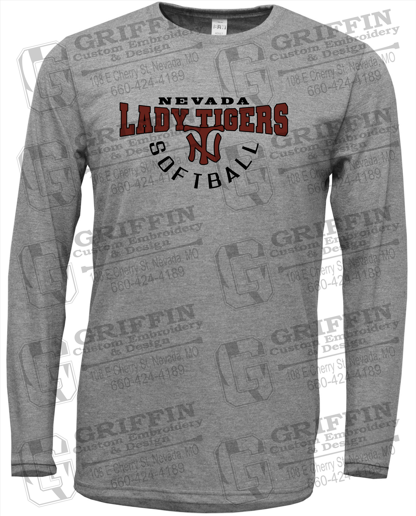 Soft-Tek Long Sleeve T-Shirt - Softball - Nevada Tigers 23-U