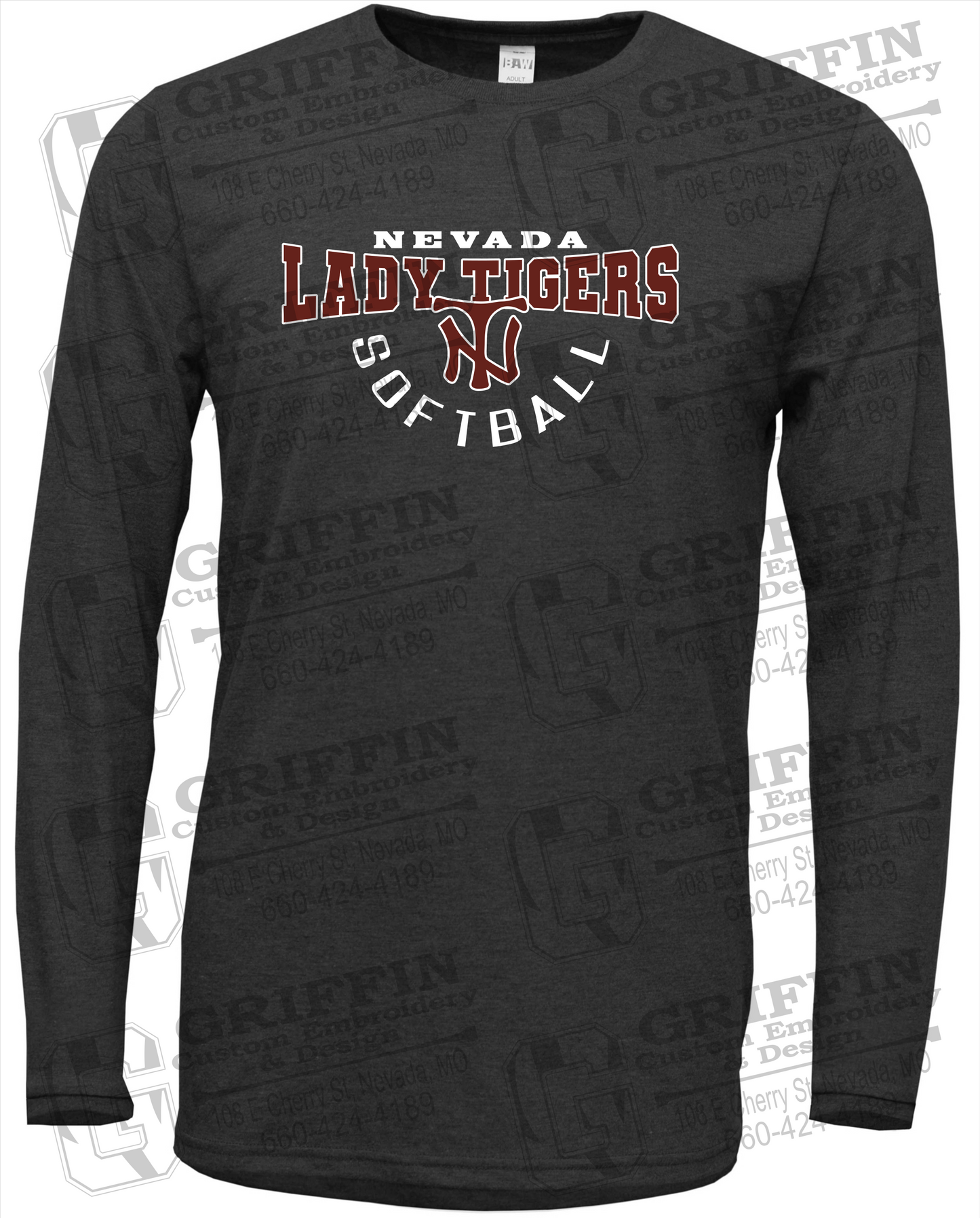 Soft-Tek Long Sleeve T-Shirt - Softball - Nevada Tigers 23-U