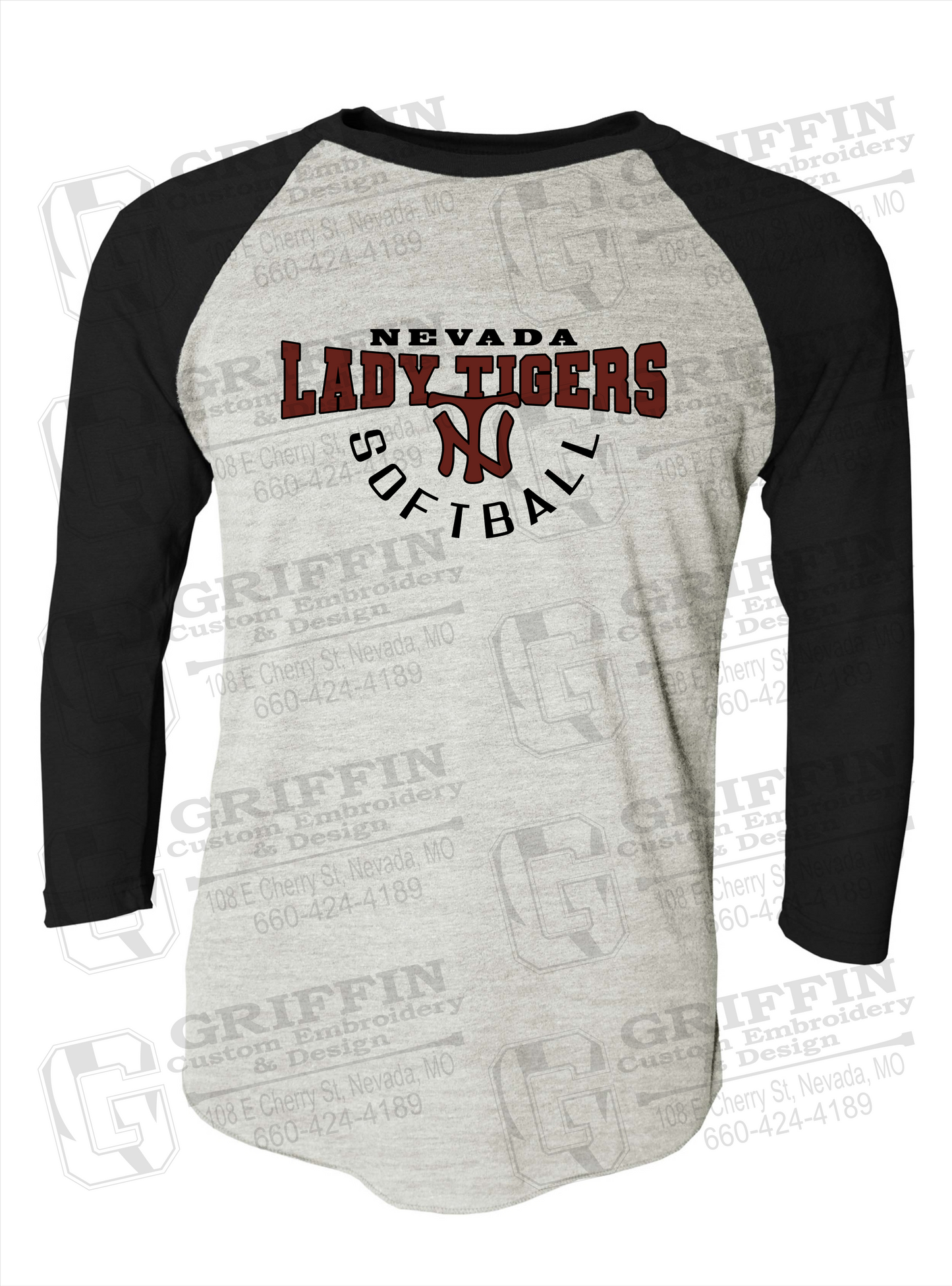 Tri-Blend Raglan Sleeve T-Shirt - Softball - Nevada Tigers 23-U