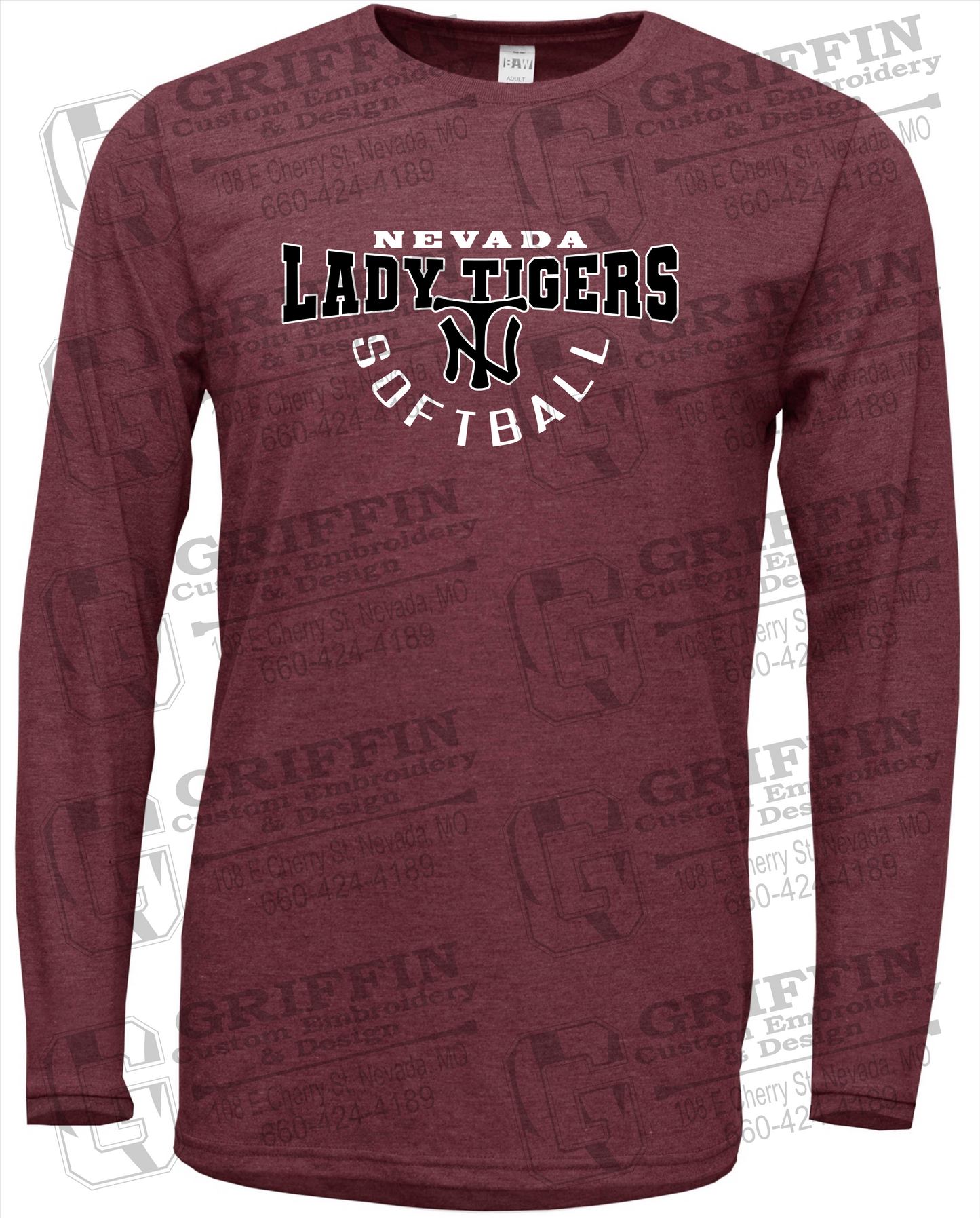 Soft-Tek Long Sleeve T-Shirt - Softball - Nevada Tigers 23-U