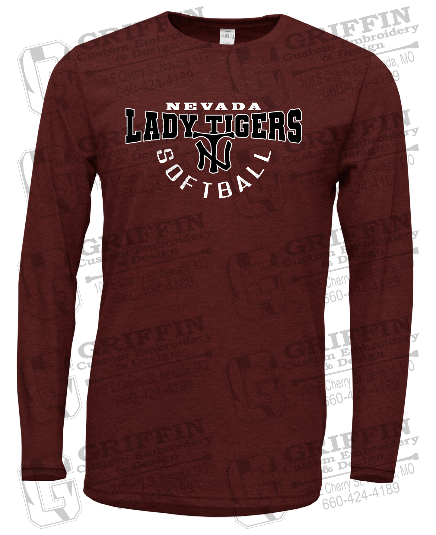 Soft-Tek Long Sleeve T-Shirt - Softball - Nevada Tigers 23-U