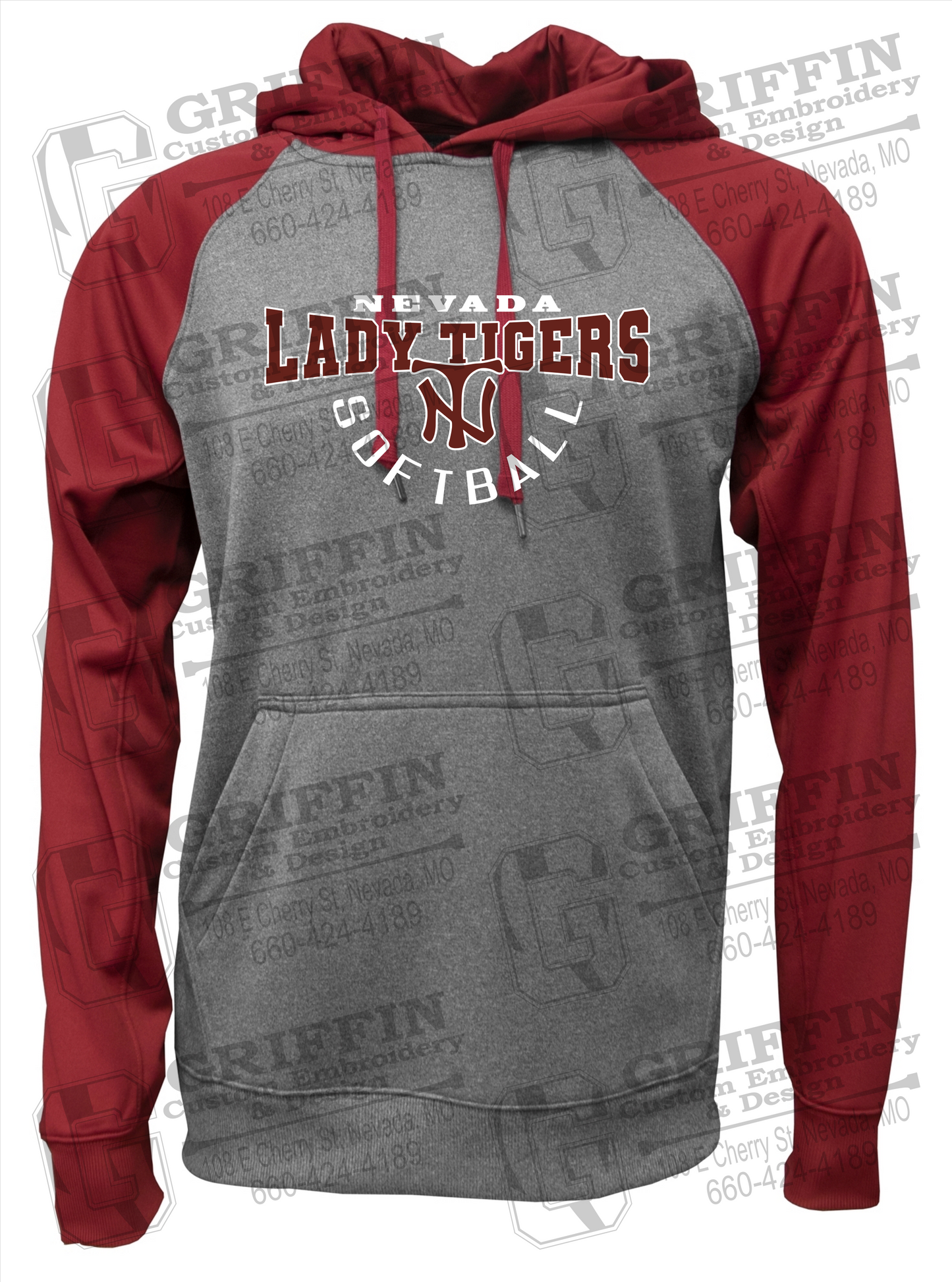 Performance Fleece Raglan Hoodie - Softball - Nevada Tigers 23-U