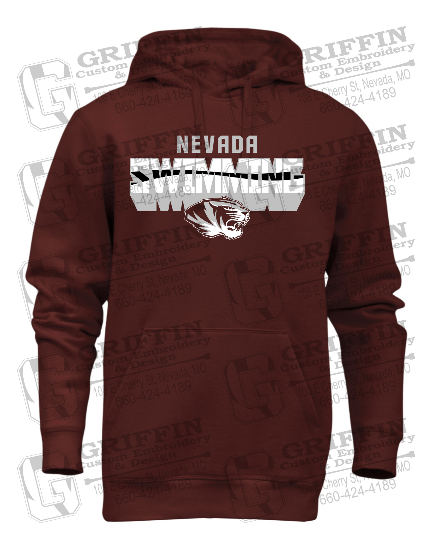 Heavyweight Fleece Hoodie - Swimming - Nevada Tigers 23-V
