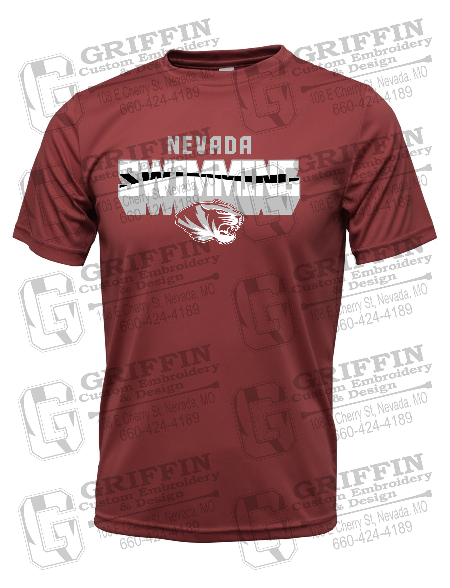 Dry-Fit Short Sleeve T-Shirt - Swimming - Nevada Tigers 23-V