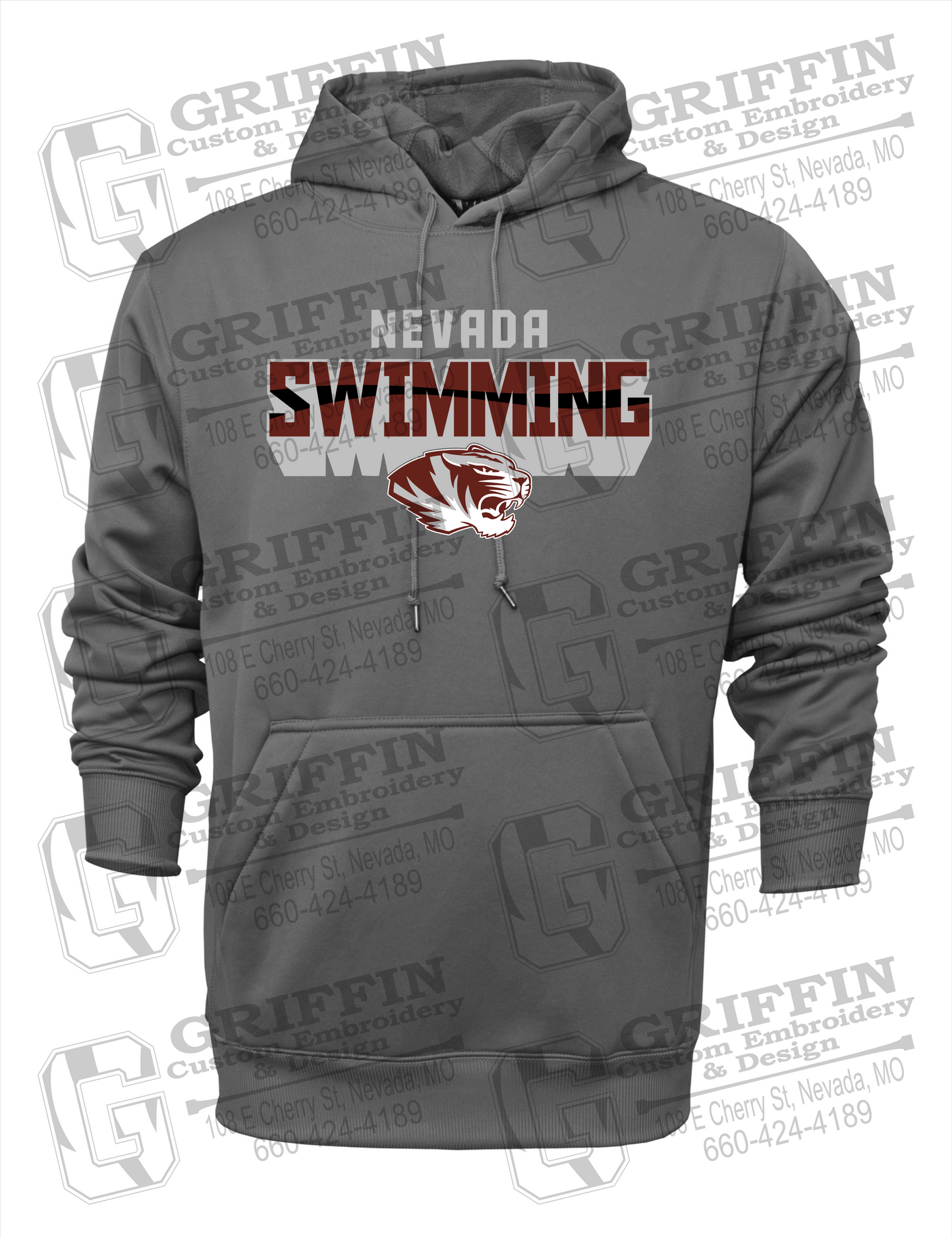 Performance Fleece Hoodie - Swimming - Nevada Tigers 23-V