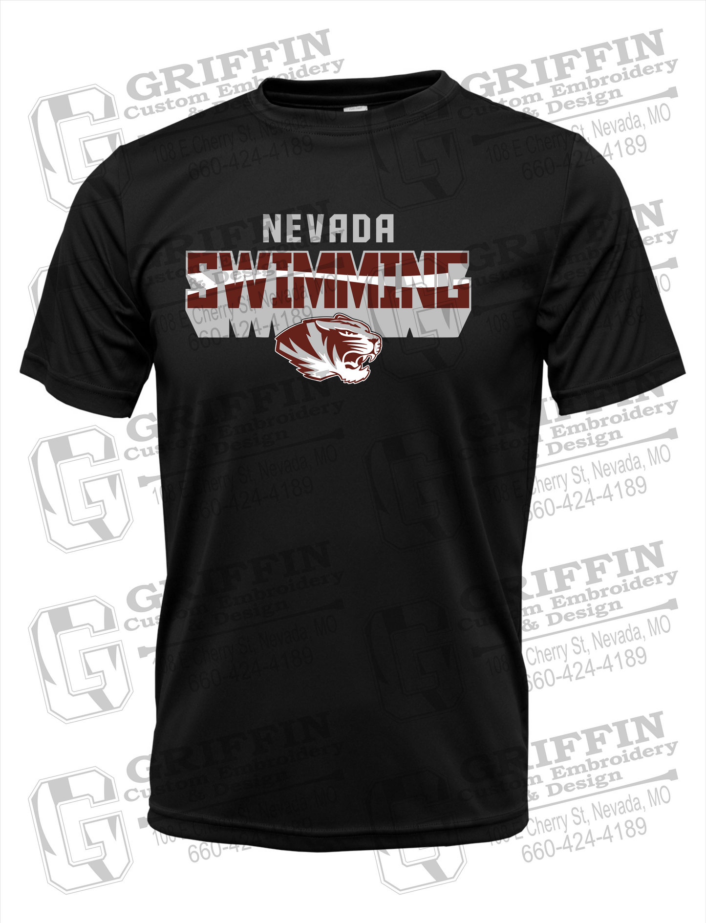 Dry-Fit Short Sleeve T-Shirt - Swimming - Nevada Tigers 23-V