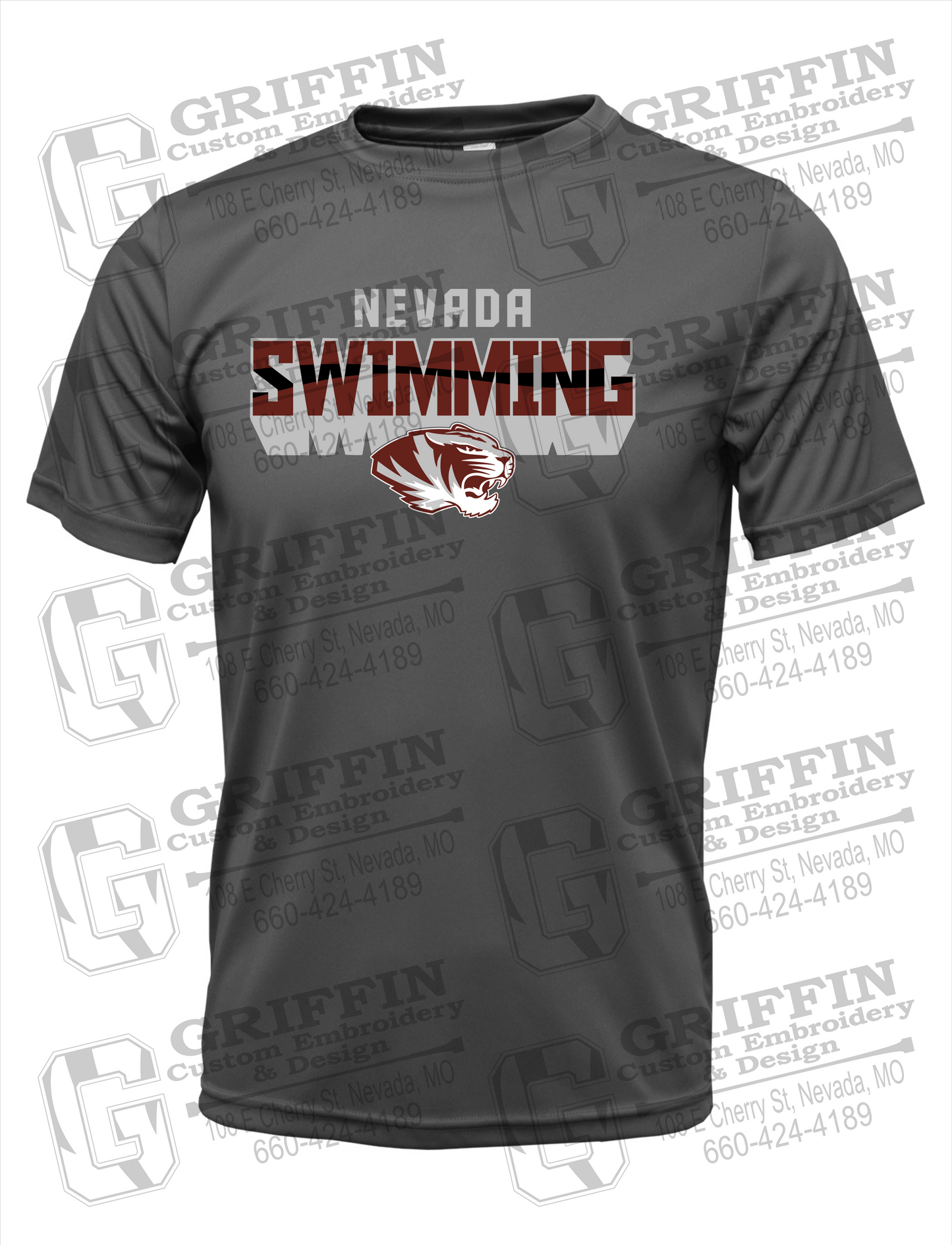 Dry-Fit Short Sleeve T-Shirt - Swimming - Nevada Tigers 23-V