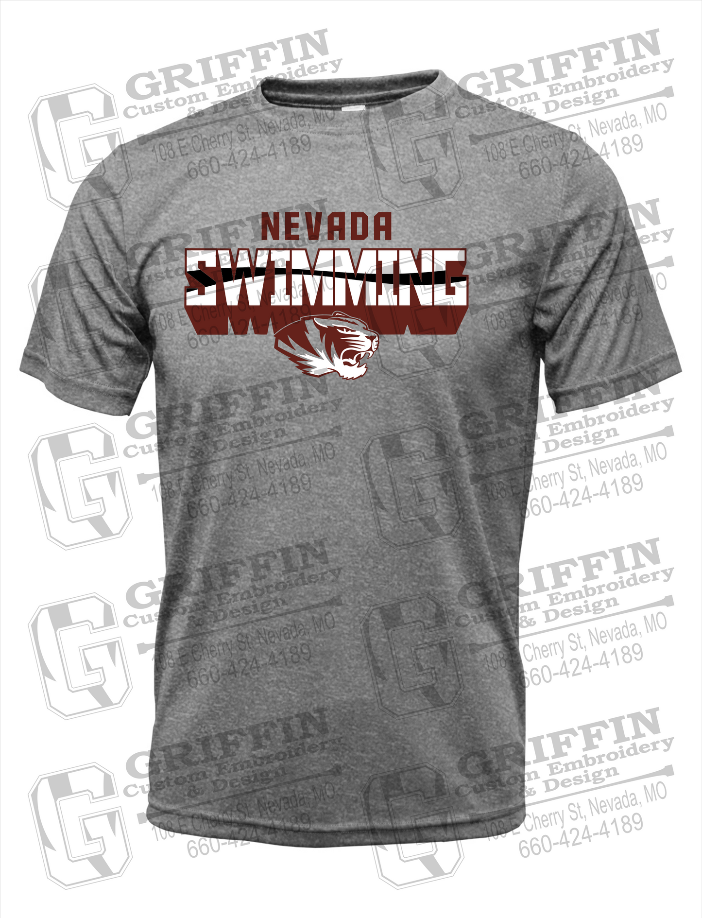 Dry-Fit Short Sleeve T-Shirt - Swimming - Nevada Tigers 23-V