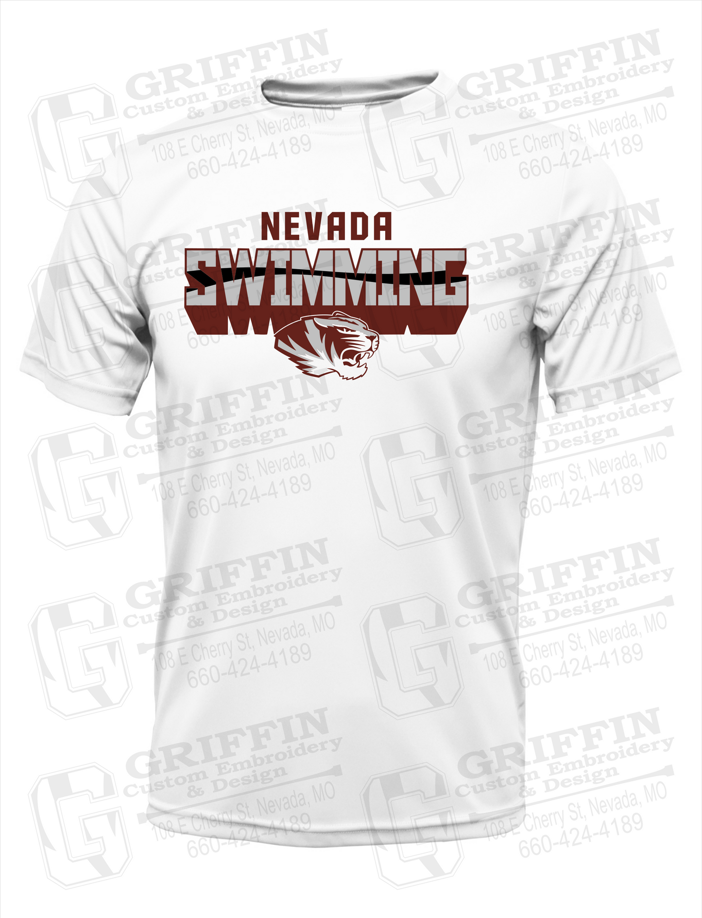 Dry-Fit Short Sleeve T-Shirt - Swimming - Nevada Tigers 23-V