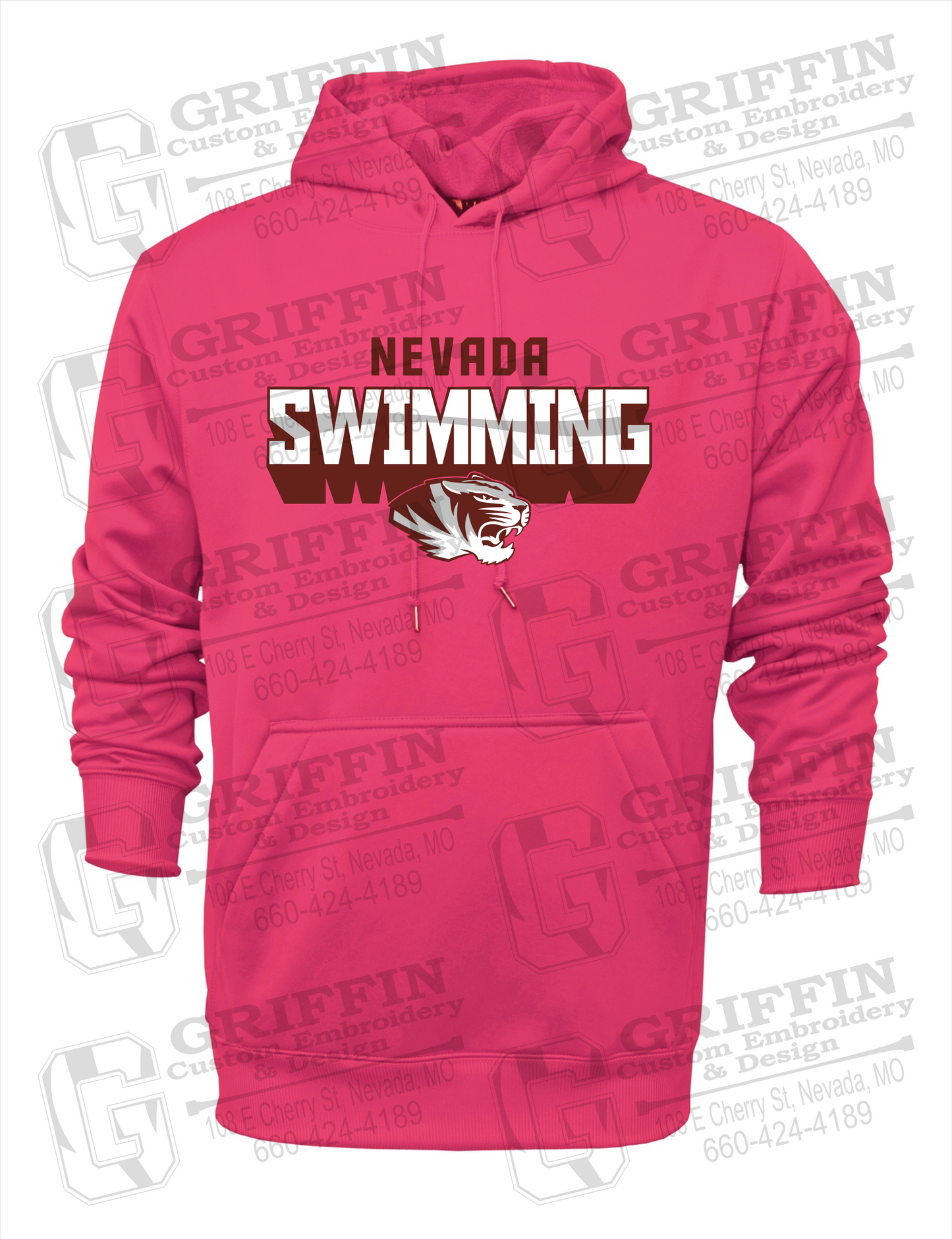 Performance Fleece Hoodie - Swimming - Nevada Tigers 23-V