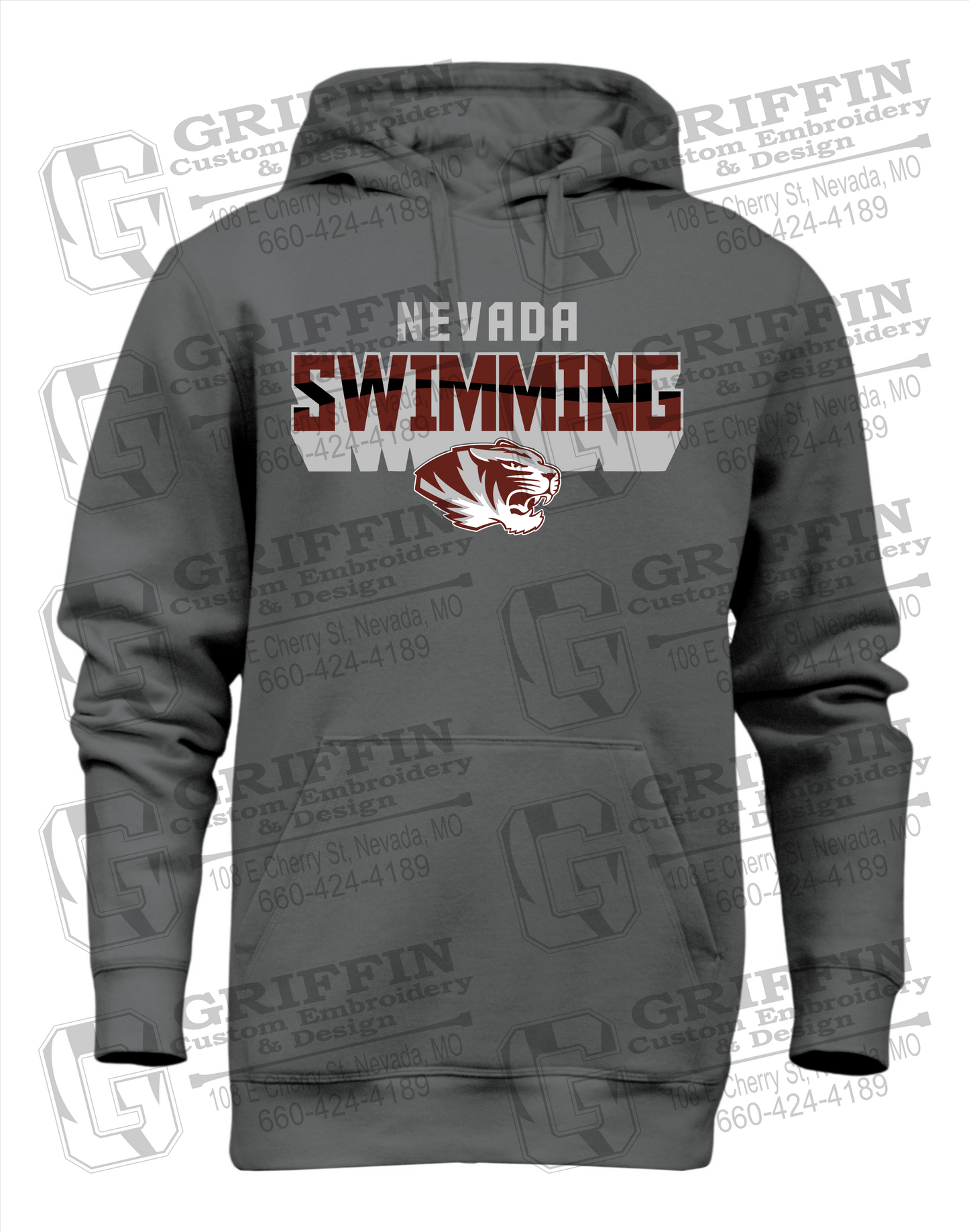 Heavyweight Fleece Hoodie - Swimming - Nevada Tigers 23-V