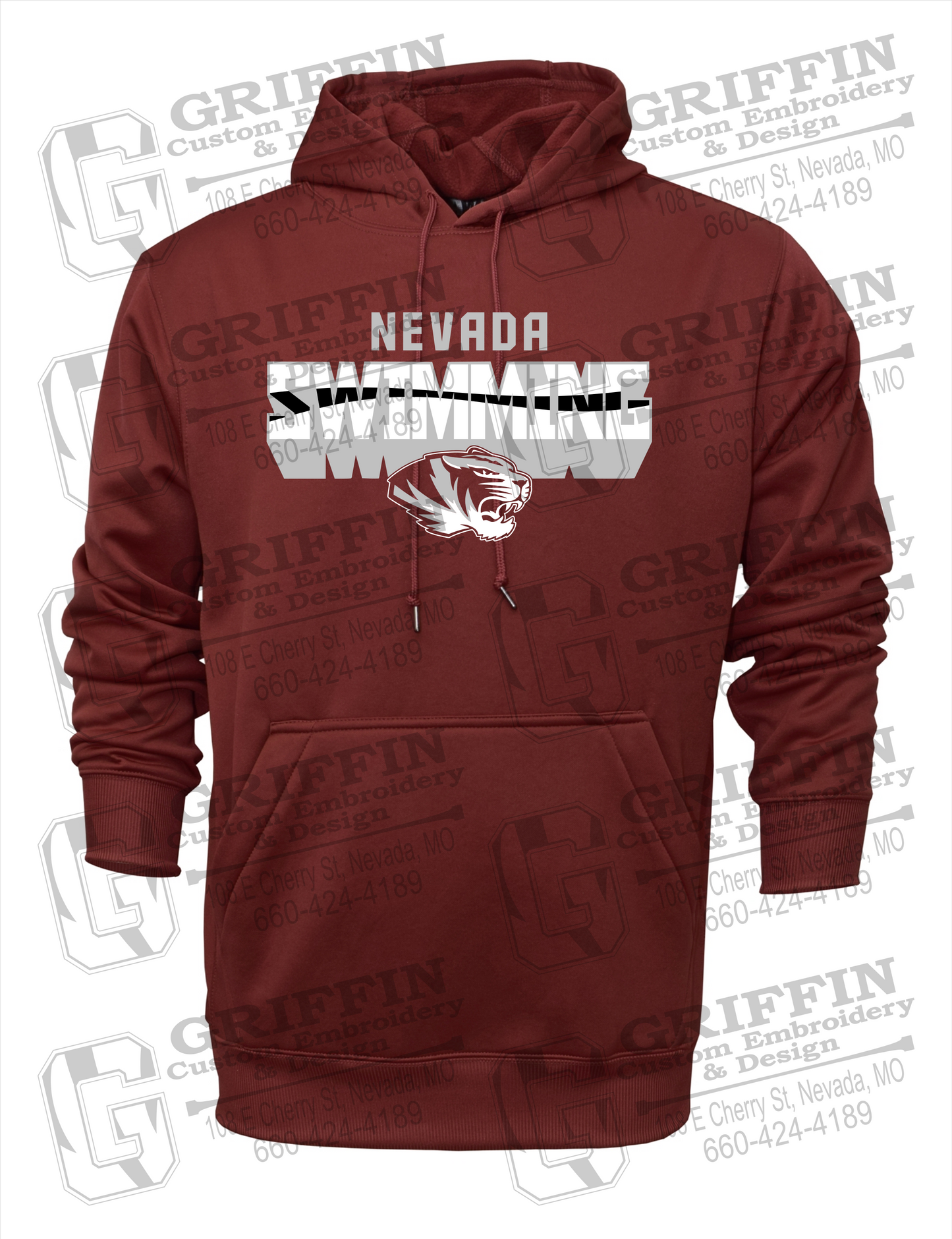 Performance Fleece Hoodie - Swimming - Nevada Tigers 23-V