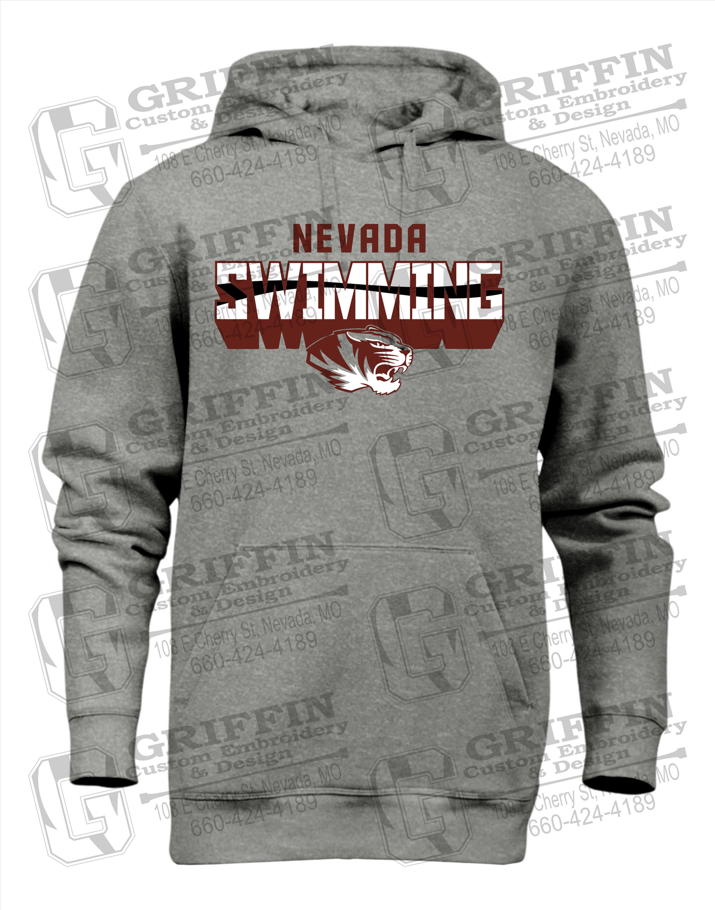 Heavyweight Fleece Hoodie - Swimming - Nevada Tigers 23-V