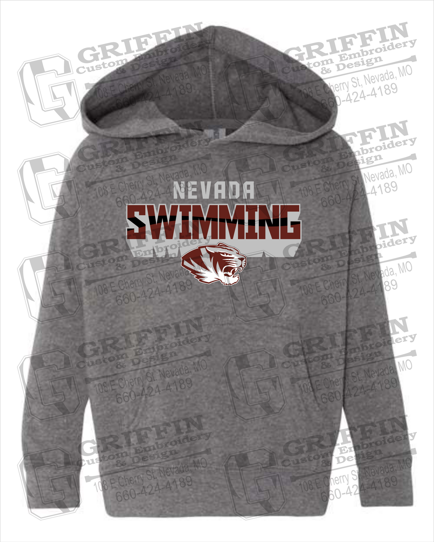 Toddler Hoodie - Swimming - Nevada Tigers 23-V