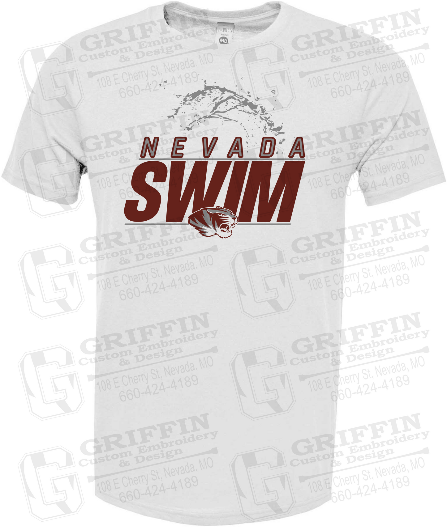 Soft-Tek Short Sleeve T-Shirt - Swimming - Nevada Tigers 23-W