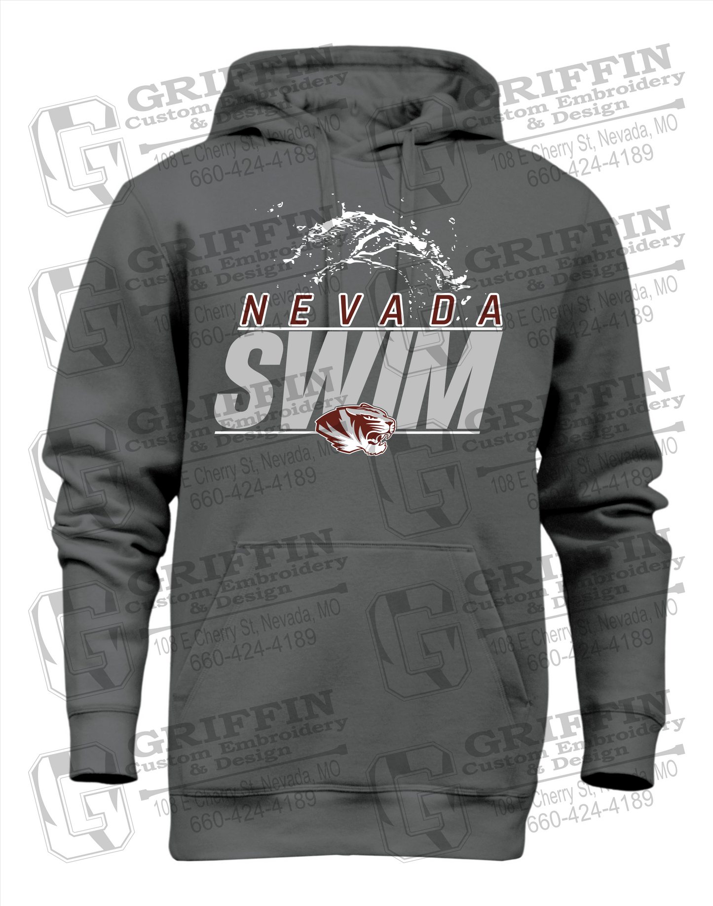 Nevada Tigers 23-W Heavyweight Hoodie - Swimming