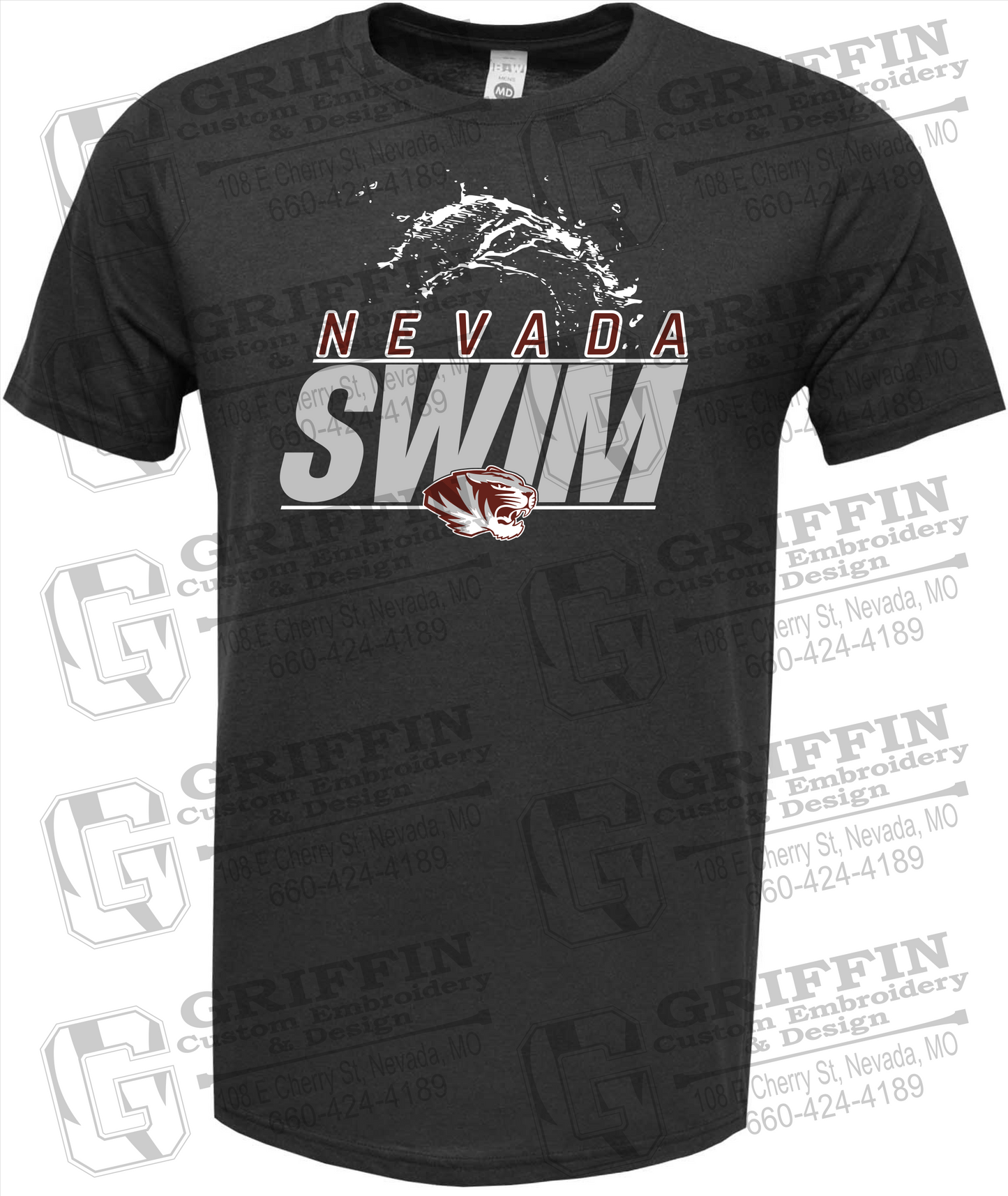 Soft-Tek Short Sleeve T-Shirt - Swimming - Nevada Tigers 23-W