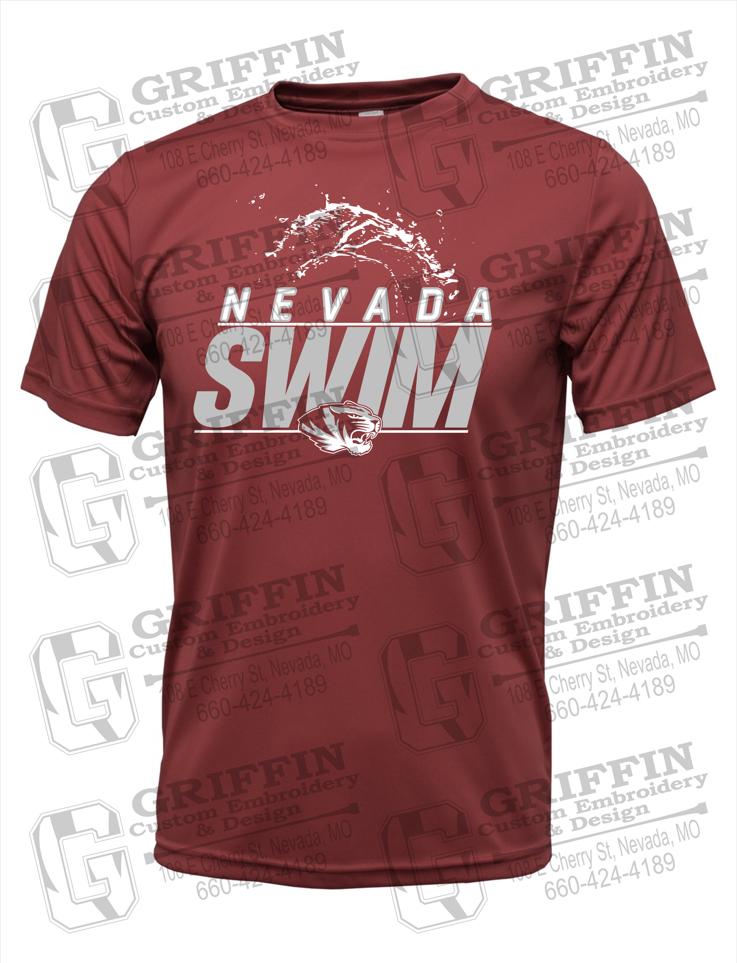 Dry-Fit Short Sleeve T-Shirt - Swimming - Nevada Tigers 23-W