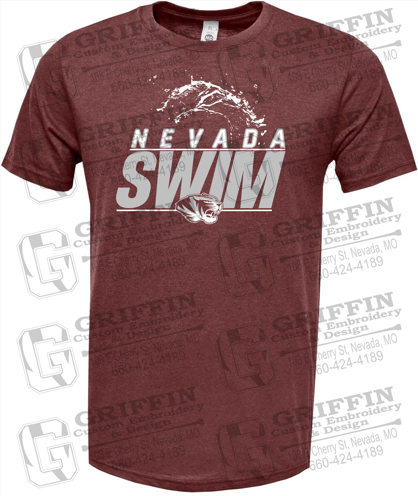 Soft-Tek Short Sleeve T-Shirt - Swimming - Nevada Tigers 23-W